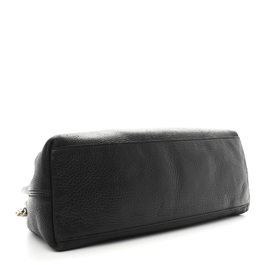 Gucci Pebbled Calfskin Medium Soho Chain Shoulder Bag Black