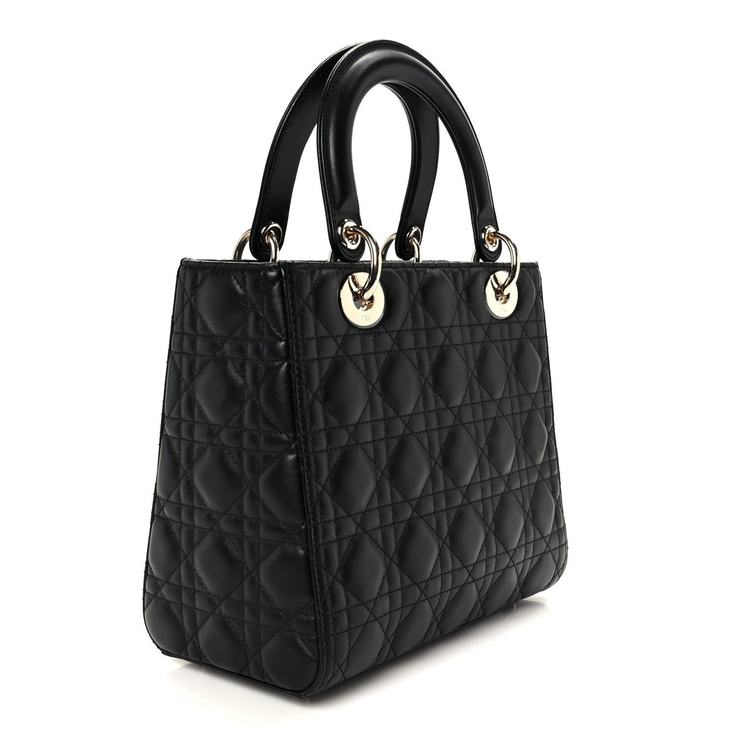 Christian Dior Lambskin Cannage Medium Lady Dior Black