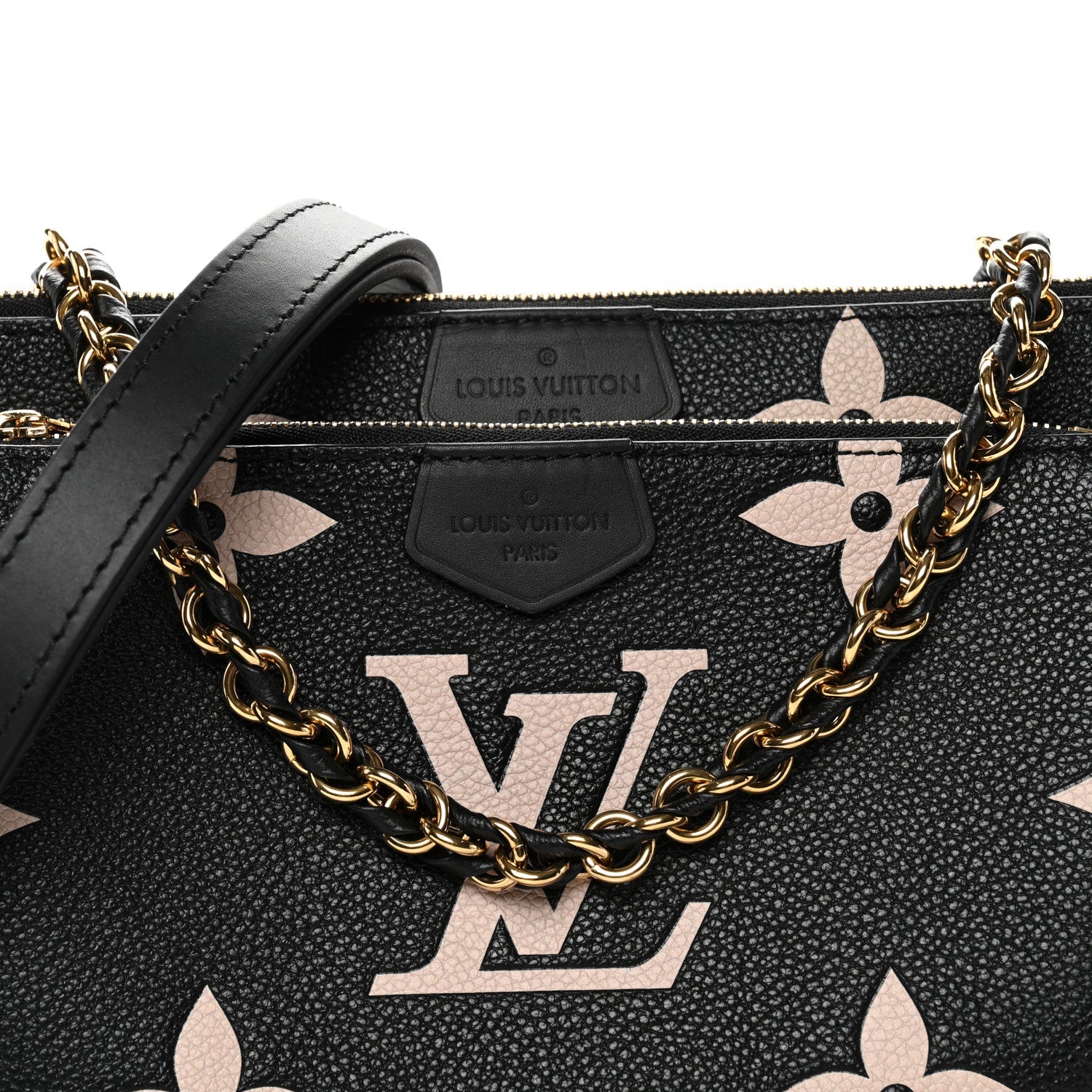 Louis Vuitton Empreinte Monogram Giant Multi Pochette Accessories Black Beige