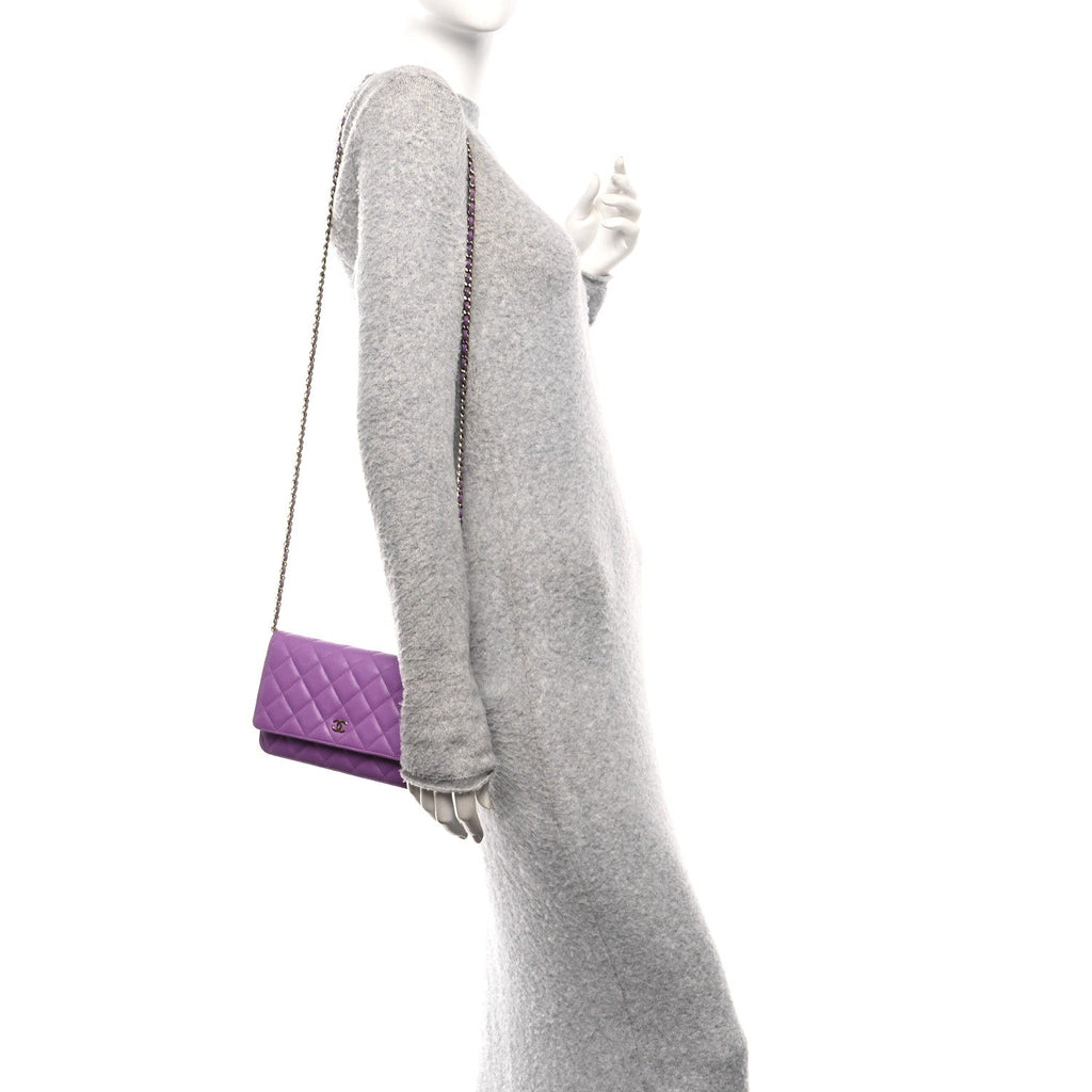 Chanel Caviar Quilted Wallet On Chain WOC Purple