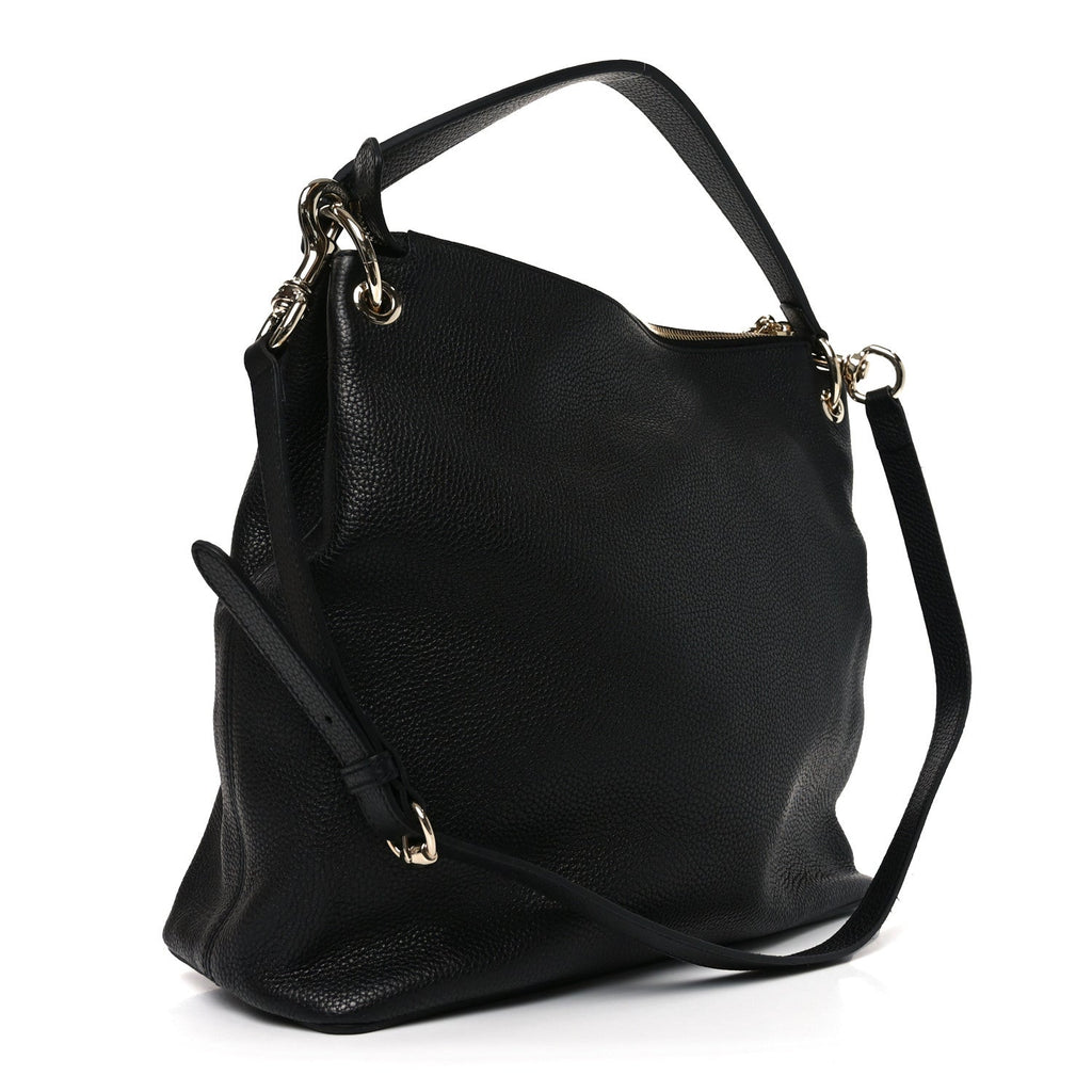 Gucci Pebbled Calfskin Large Soho Hobo Black