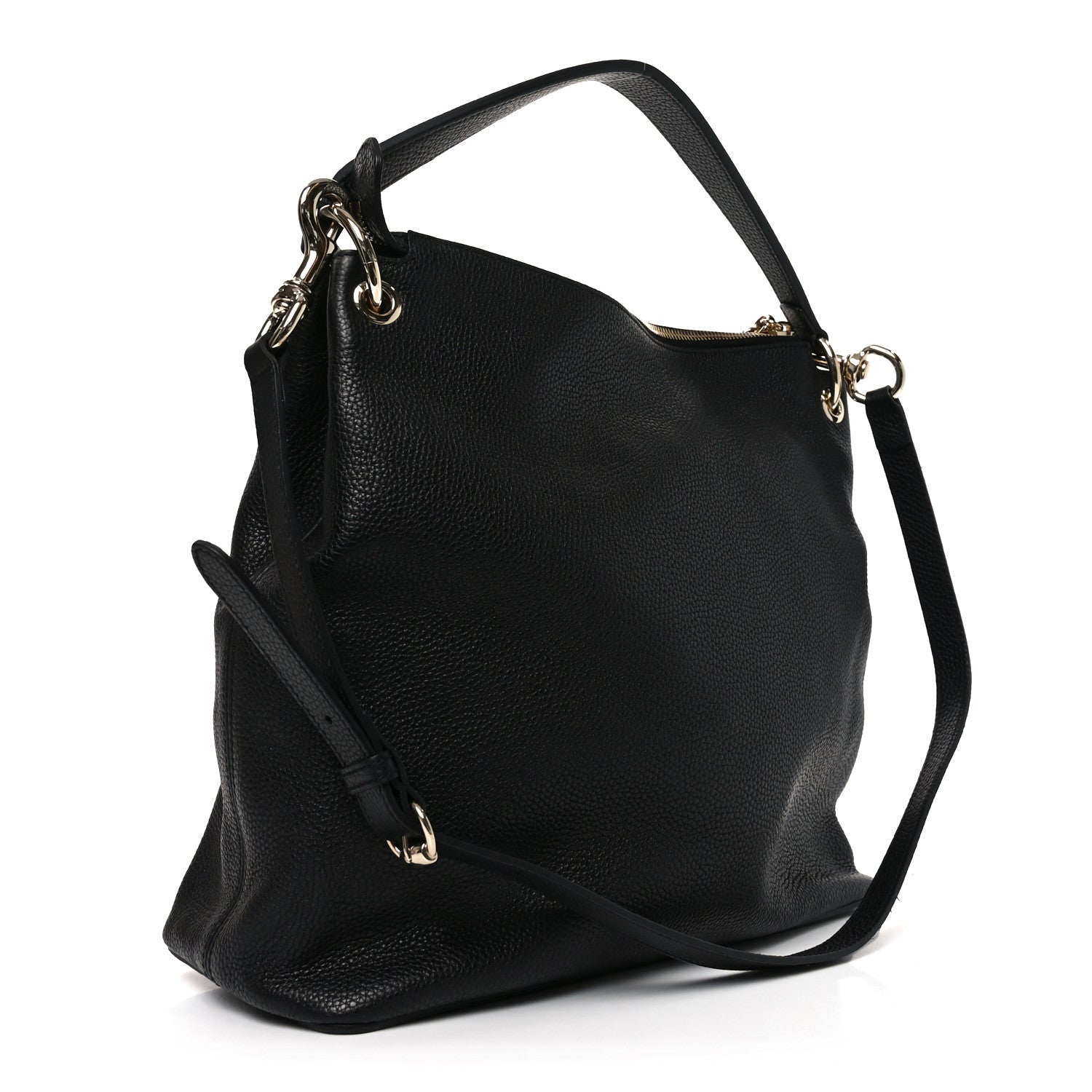 Gucci Pebbled Calfskin Large Soho Hobo Black
