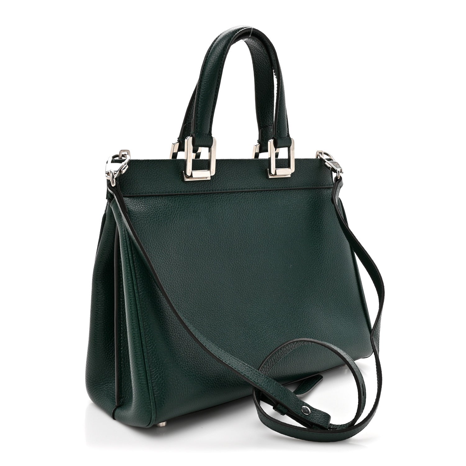 Gucci Grainy Calfskin Small Zumi Top Handle Bag Vintage Green