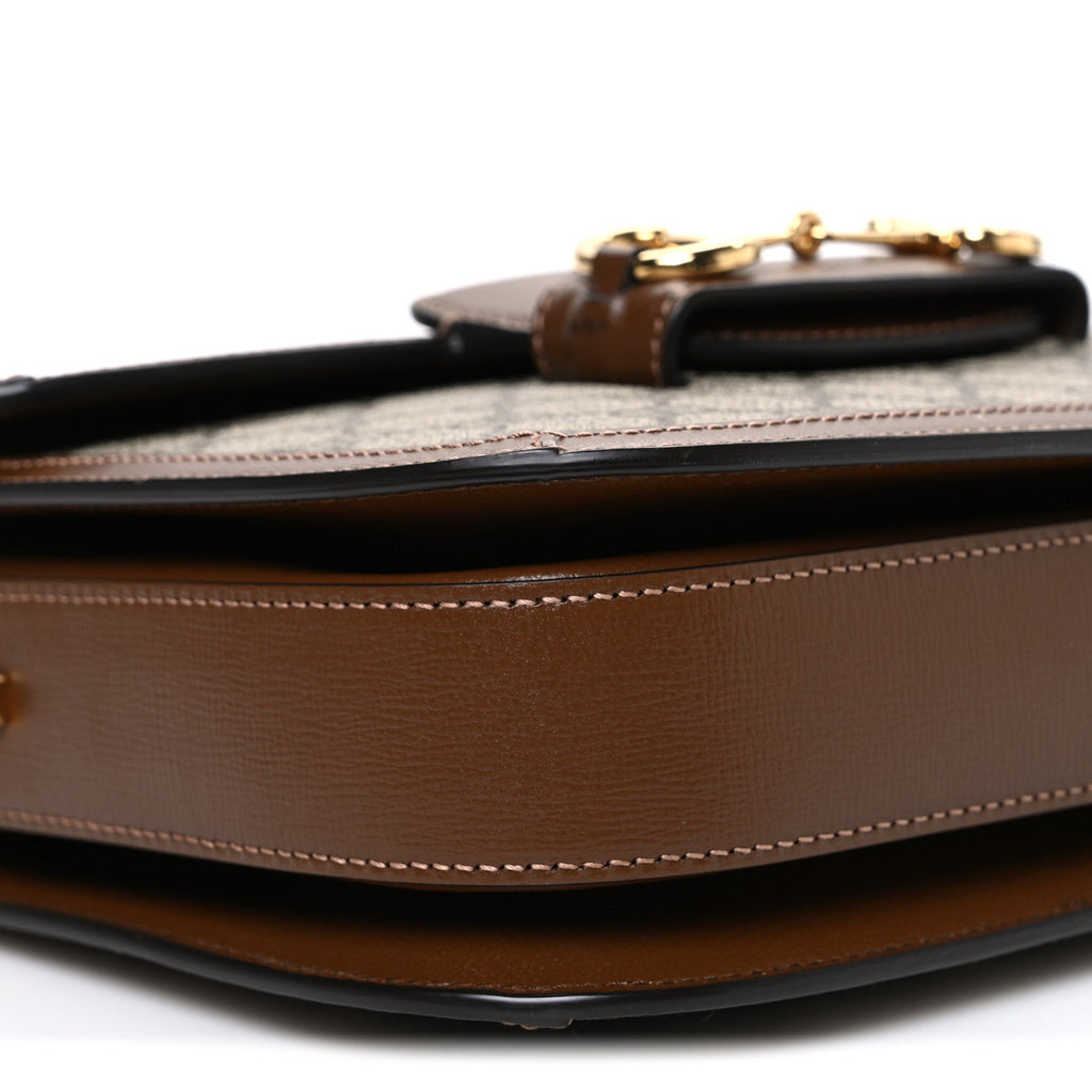 Gucci GG Supreme Monogram Horsebit 1955 Shoulder Bag Beige Brown Sugar