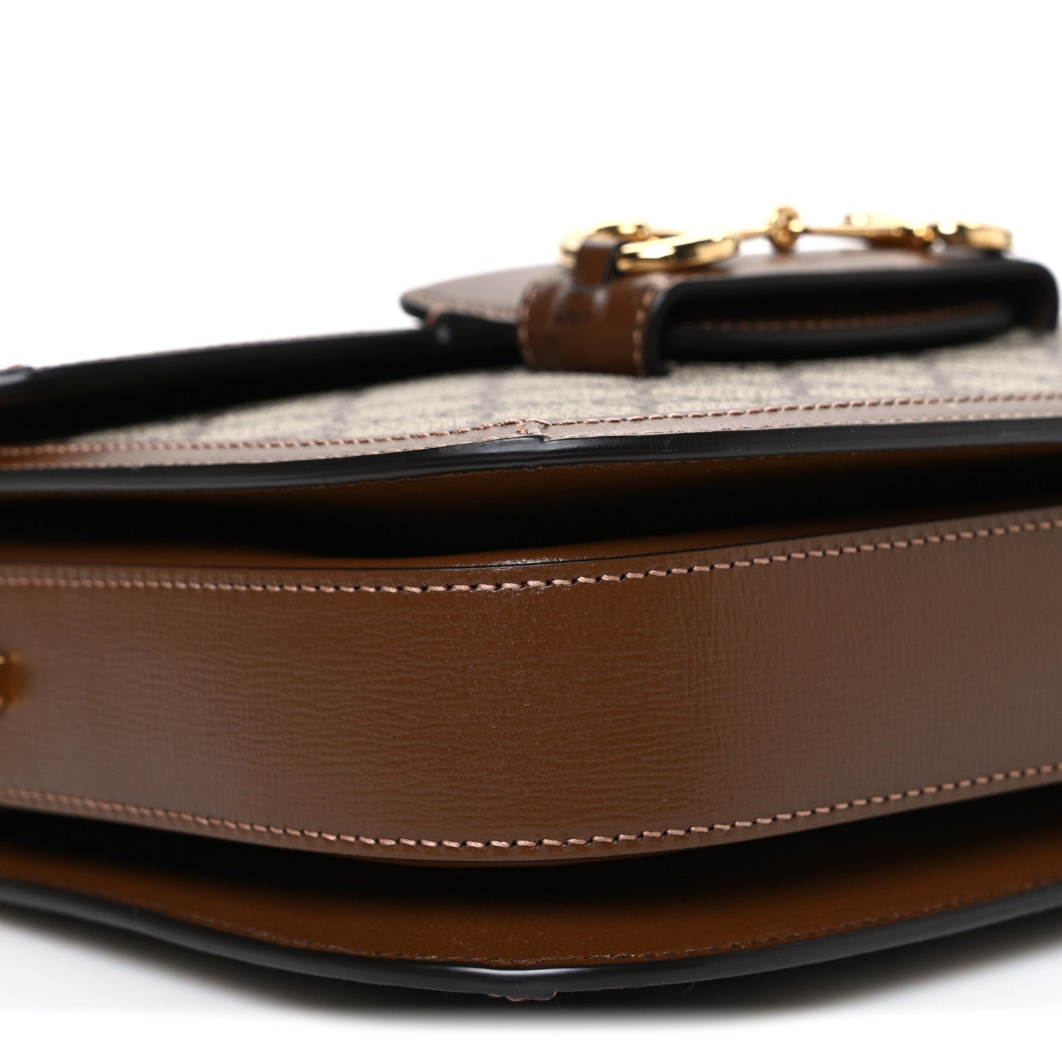Gucci GG Supreme Monogram Horsebit 1955 Shoulder Bag Beige Brown Sugar