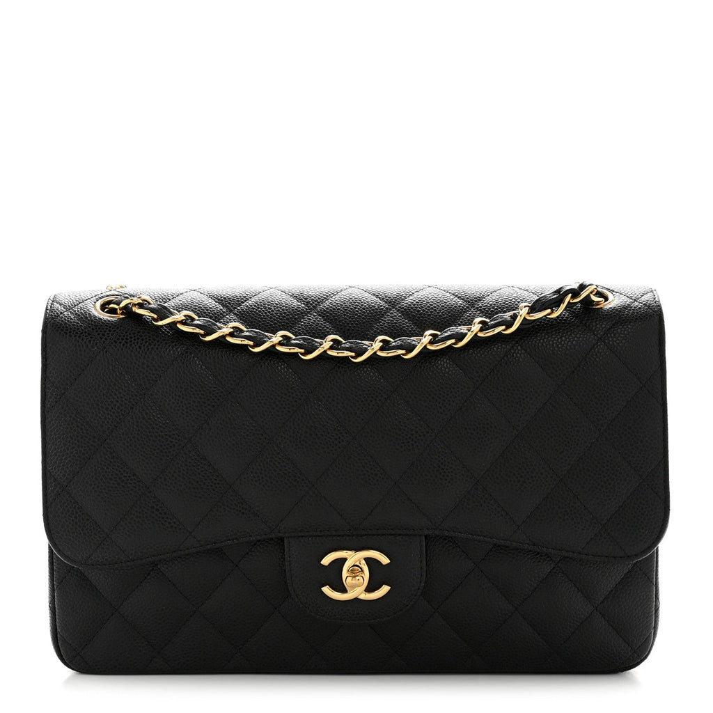 Chanel Caviar Quilted Jumbo Double Flap Black