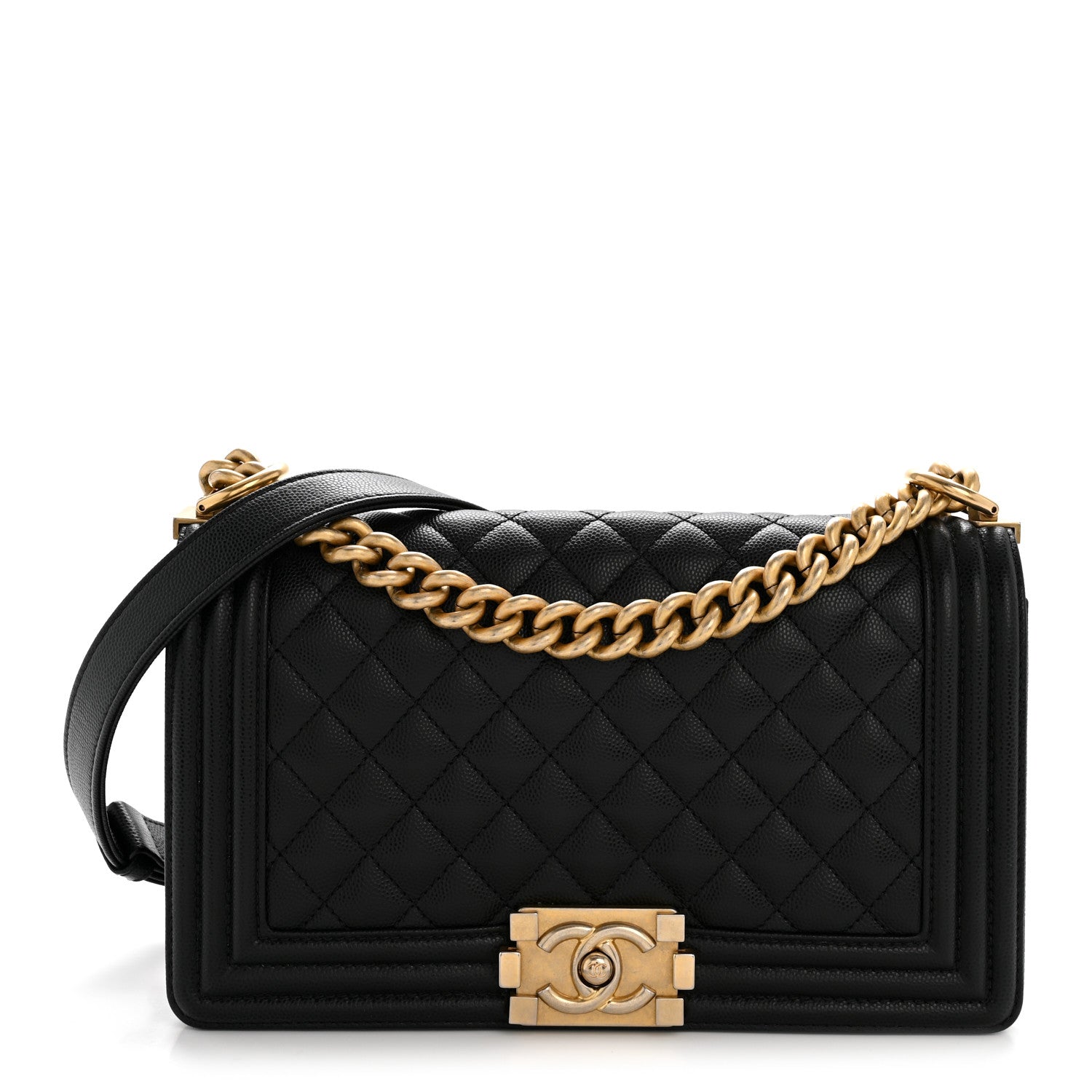 Chanel Caviar Quilted Medium Boy Flap Black