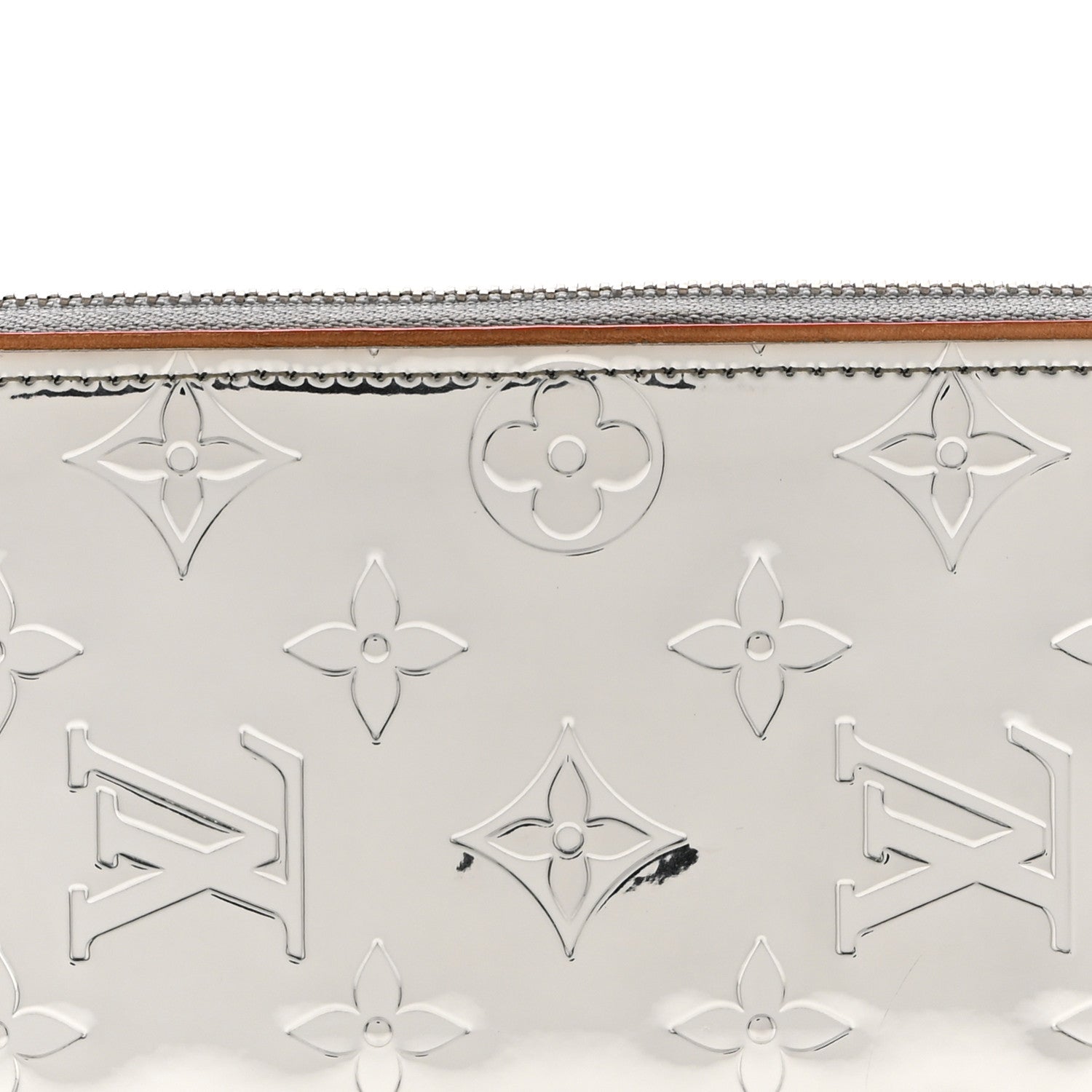 Louis Vuitton Monogram Mirror Zippy Wallet Silver