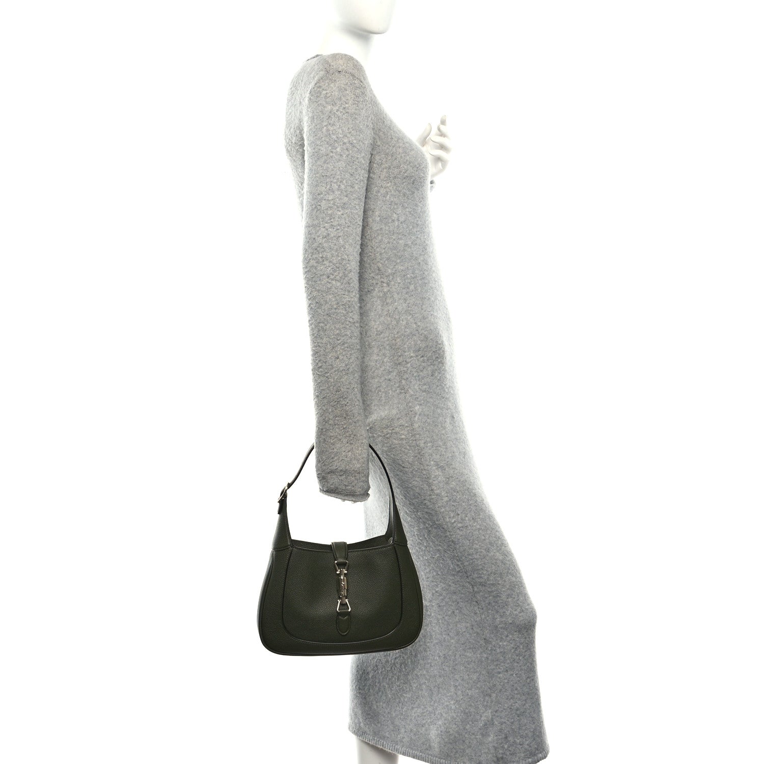 Gucci Grand Prix Calfskin Medium Jackie 1961 Hobo Dark Green