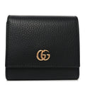 Gucci Dollar Calfskin Medium GG Marmont Wallet Black
