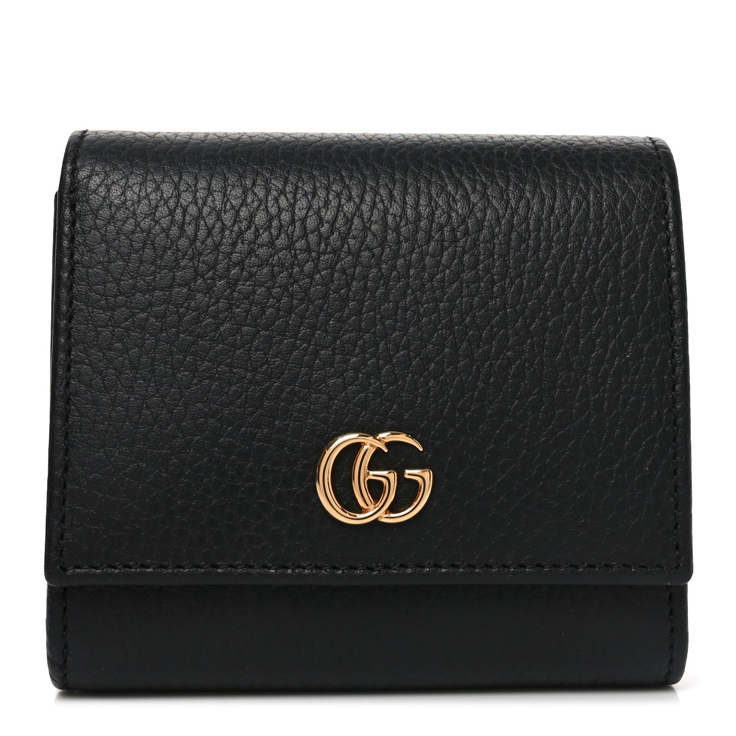 Gucci Dollar Calfskin Medium GG Marmont Wallet Black