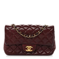 Chanel Lambskin Quilted Mini Rectangular Flap Burgundy