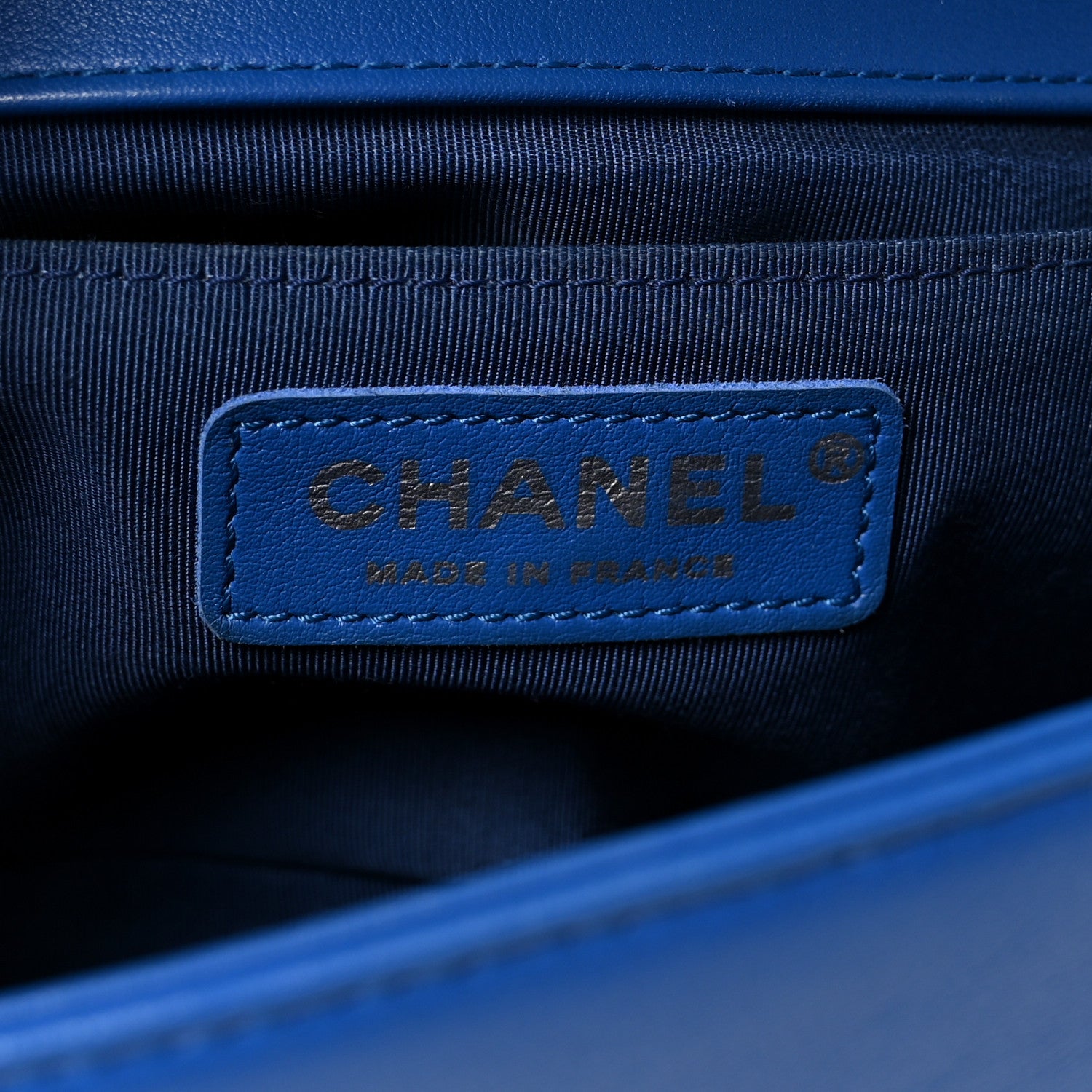 Chanel Lambskin Chevron Quilted Medium Boy Flap Bright Blue
