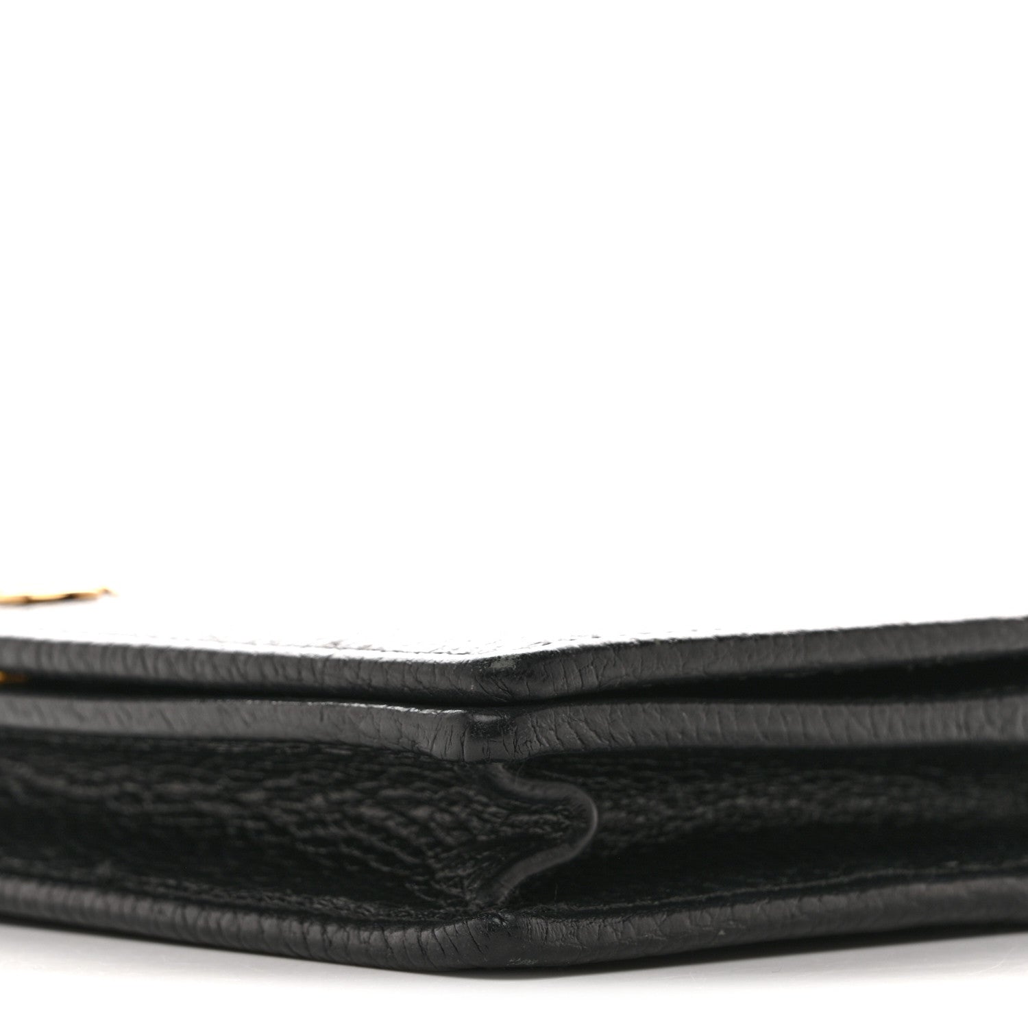 Gucci Dollar Calfskin Mini GG Marmont Chain Wallet Black