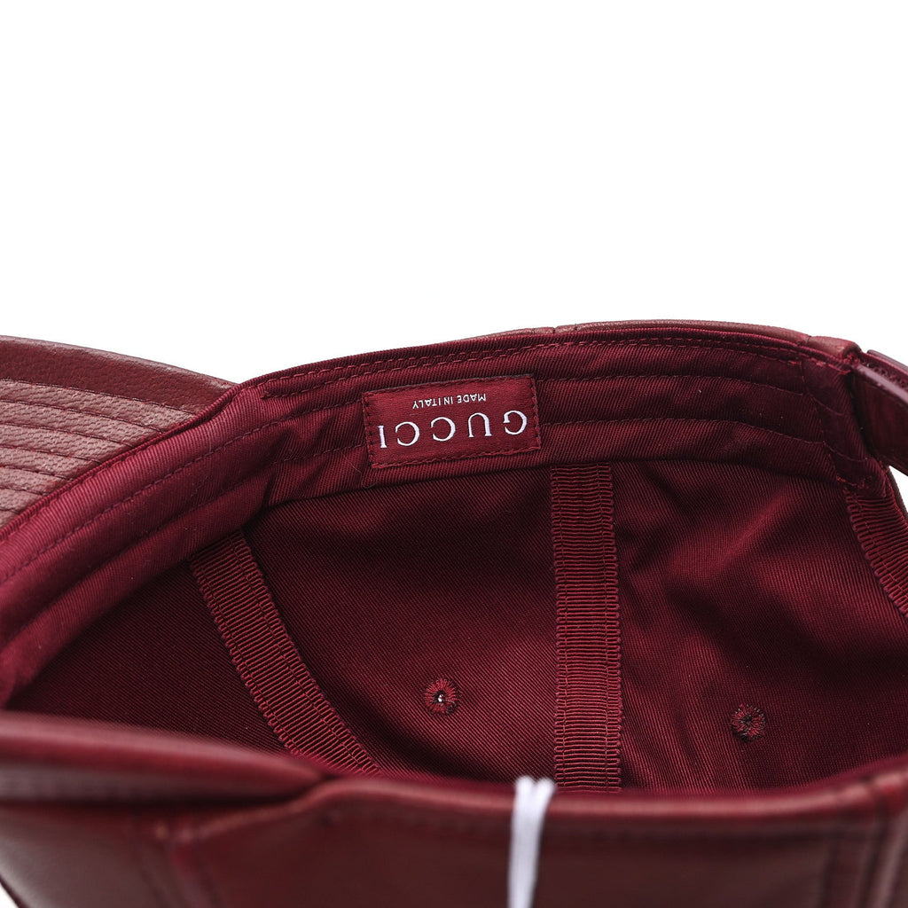 Gucci Calfskin Interlocking G Baseball Hat S Bordeaux