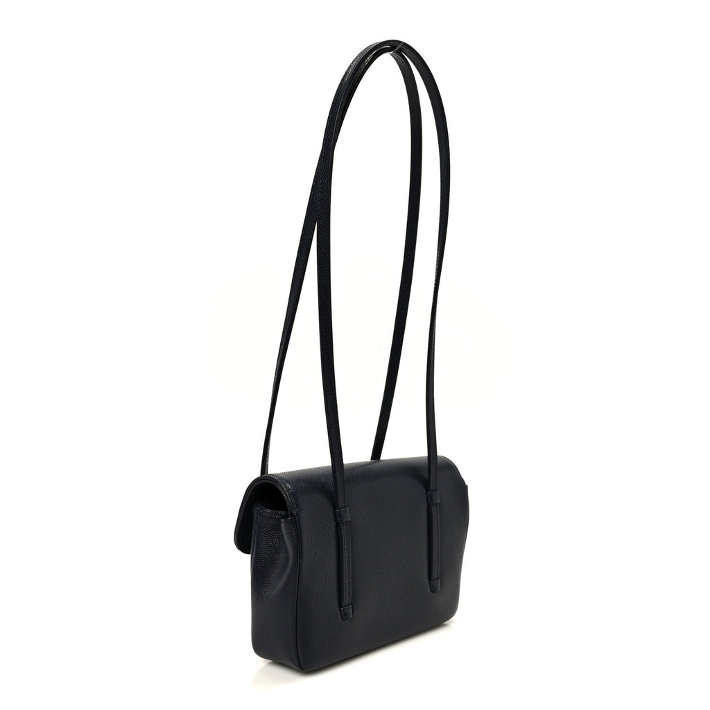 Chanel Shiny Caviar Mini Preppy Coco Shoulder Bag Dark Blue
