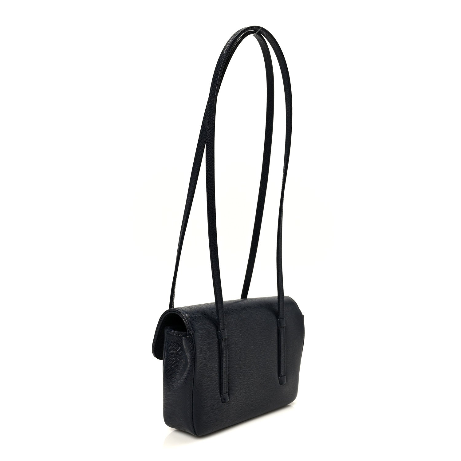 Chanel Shiny Caviar Mini Preppy Coco Shoulder Bag Dark Blue