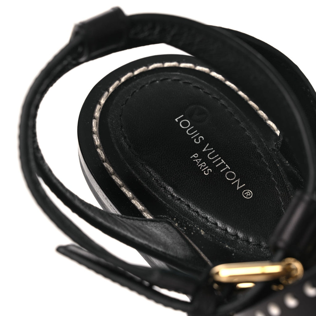 Louis Vuitton Soft Calfskin Perforated Horizon Flat Sandals 36 Black