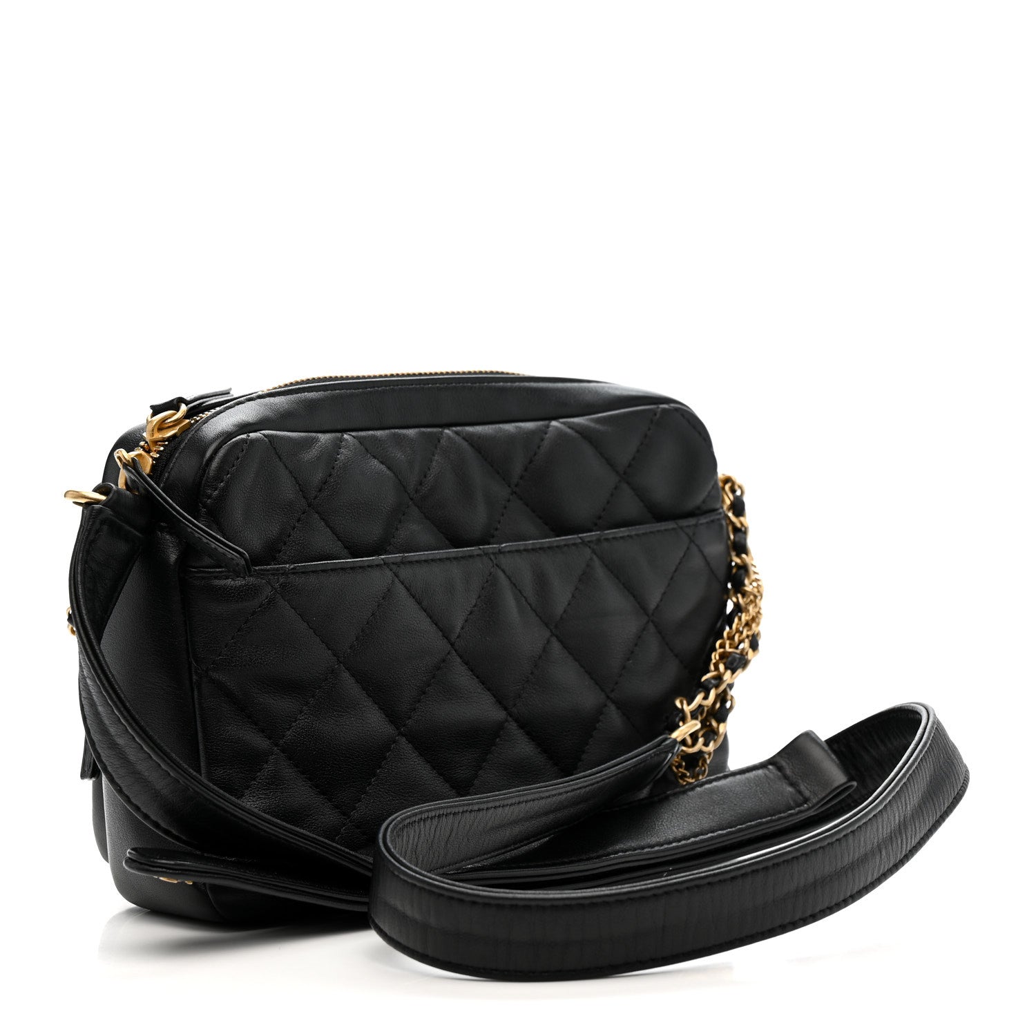 Chanel Calfskin Quilted Large Camera Case Black