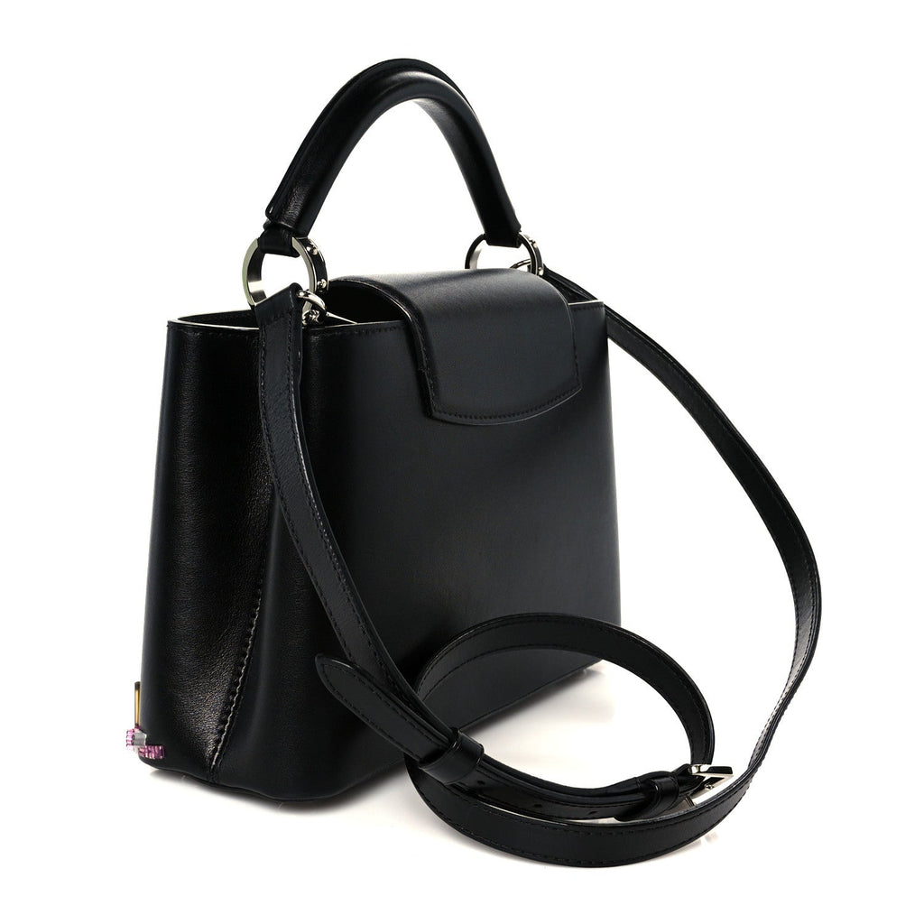 Louis Vuitton Calfskin Karung Beaded Shanghai Skyline Capucines BB Black