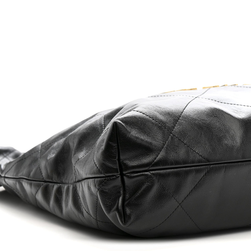 Chanel Shiny Calfskin Quilted Small Chanel 22 Black