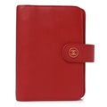 Grained Calfskin CC Button Pocket Agenda Cover Red