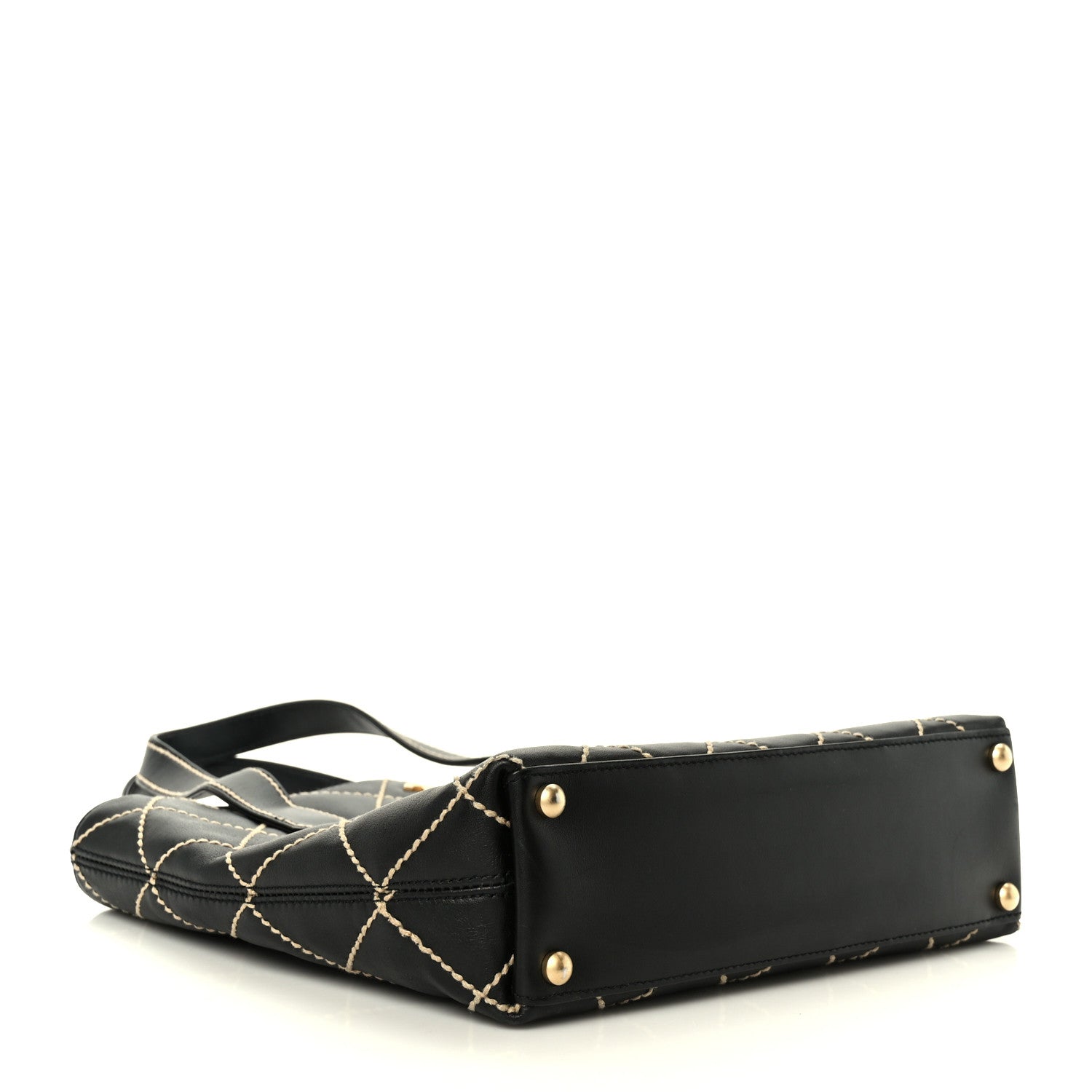 Chanel Calfskin Wild Stitch Tote Black