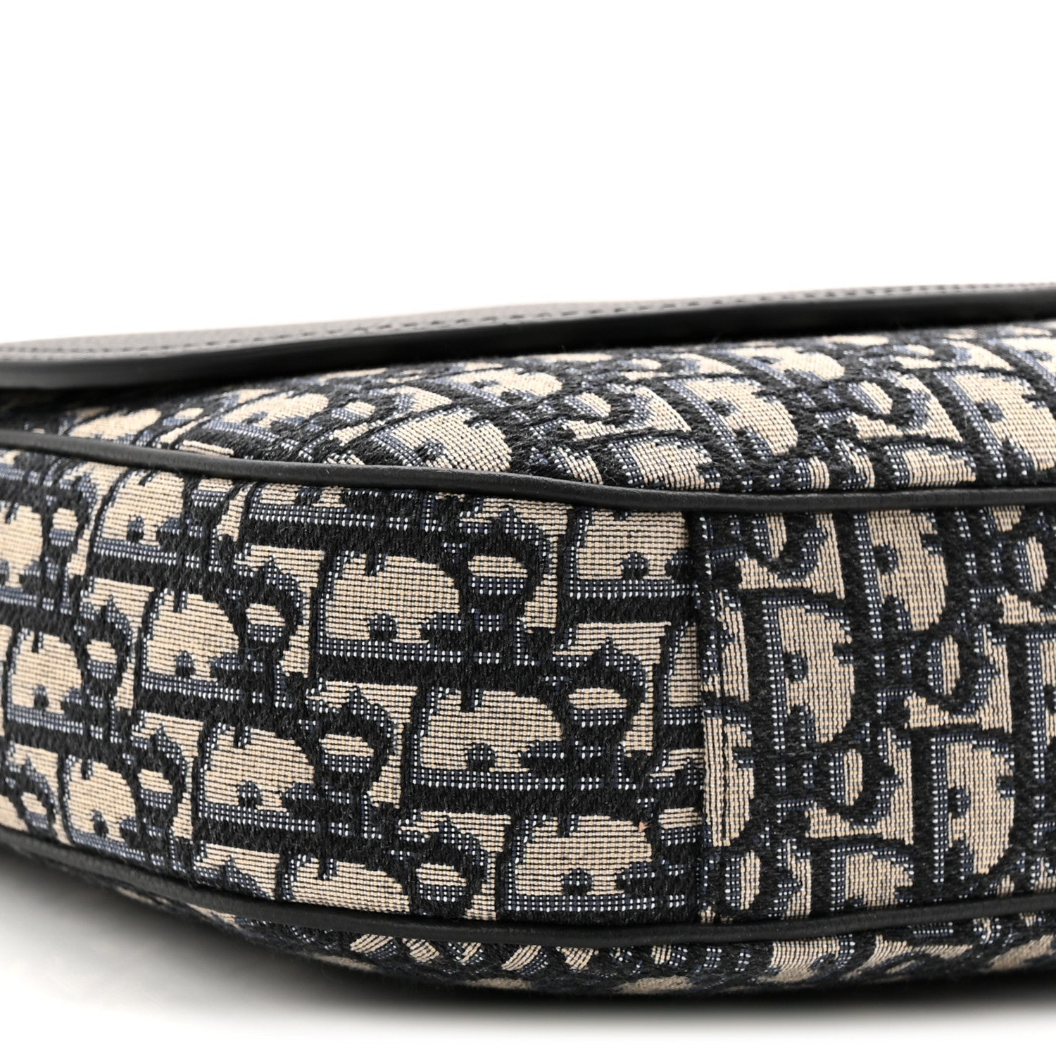 Christian Dior Grained Calfskin Oblique Saddle Messenger Black