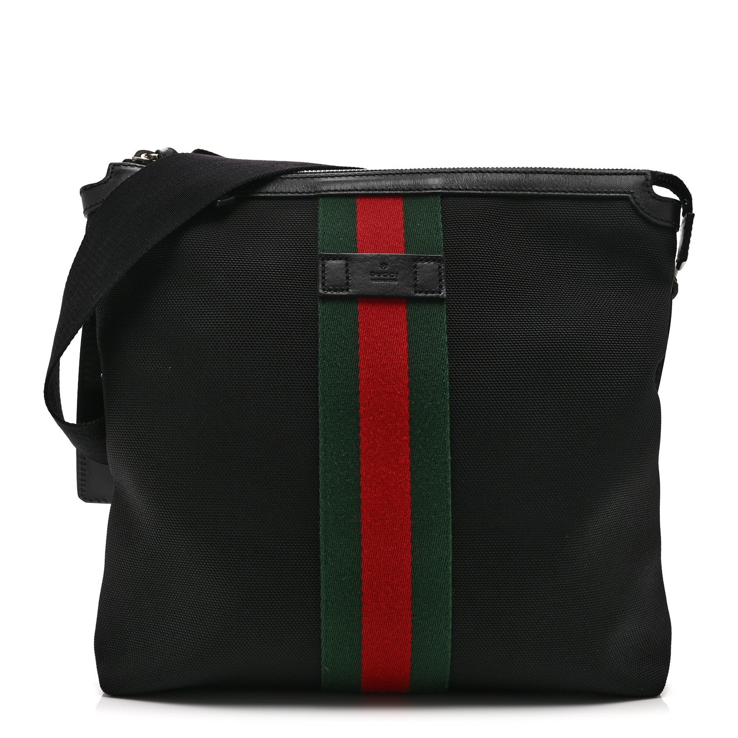 Gucci Techno Canvas Web Messenger Bag Black