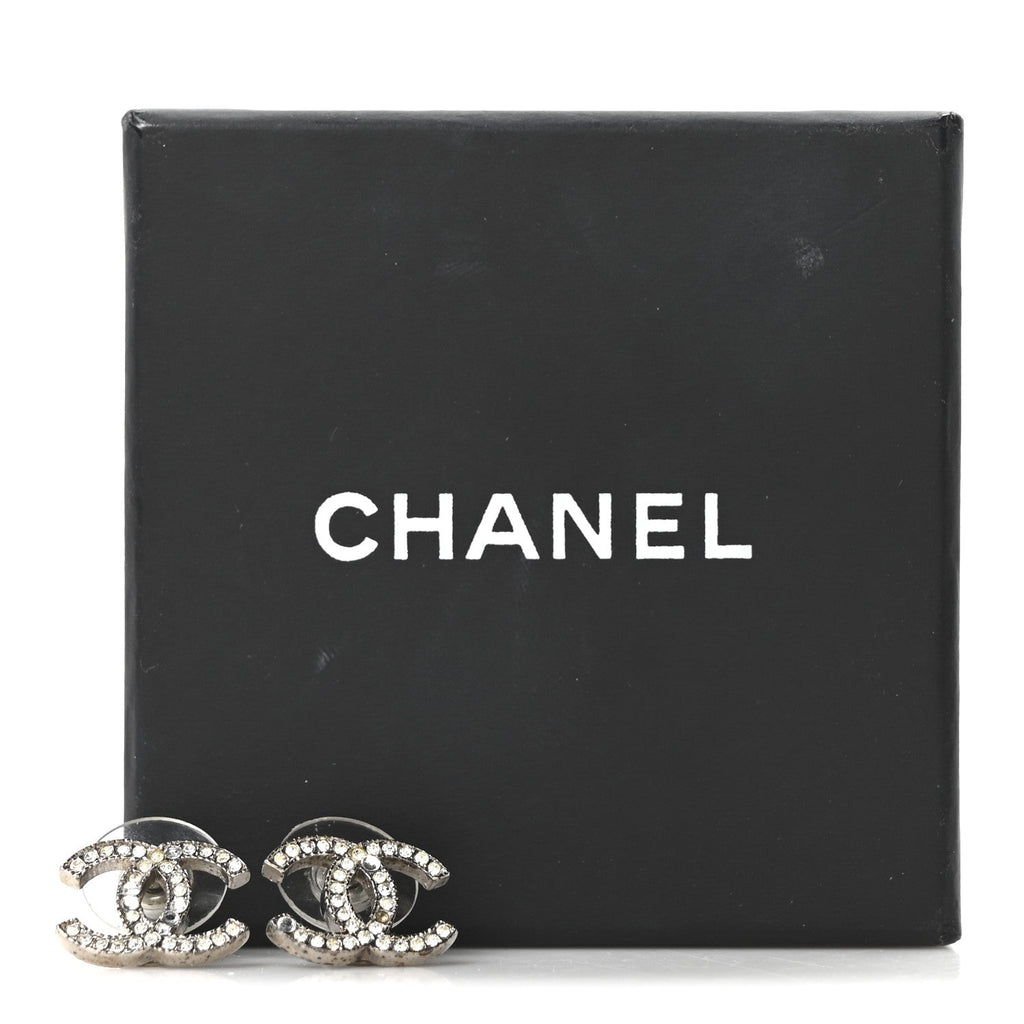 Crystal CC Earrings Silver