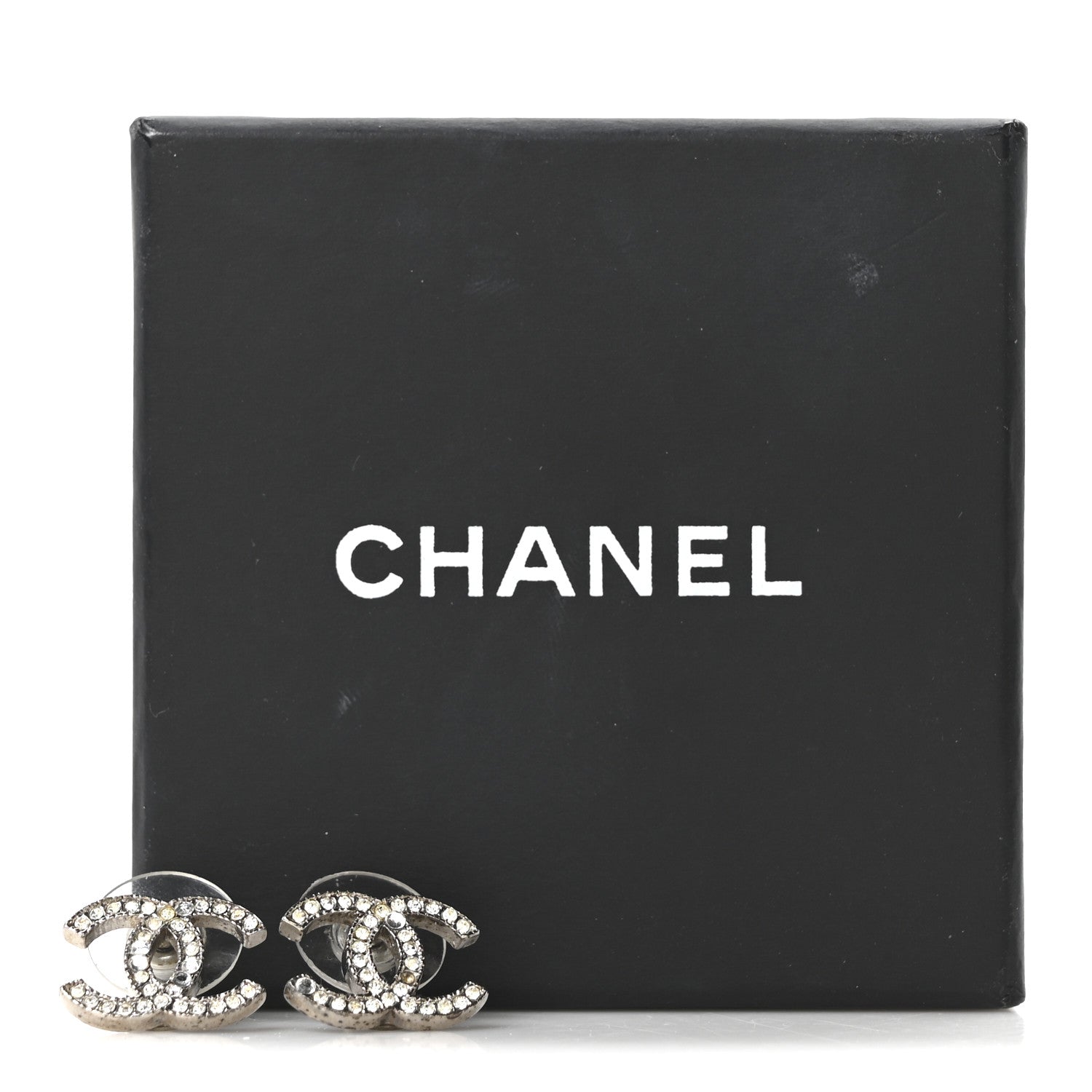 Crystal CC Earrings Silver