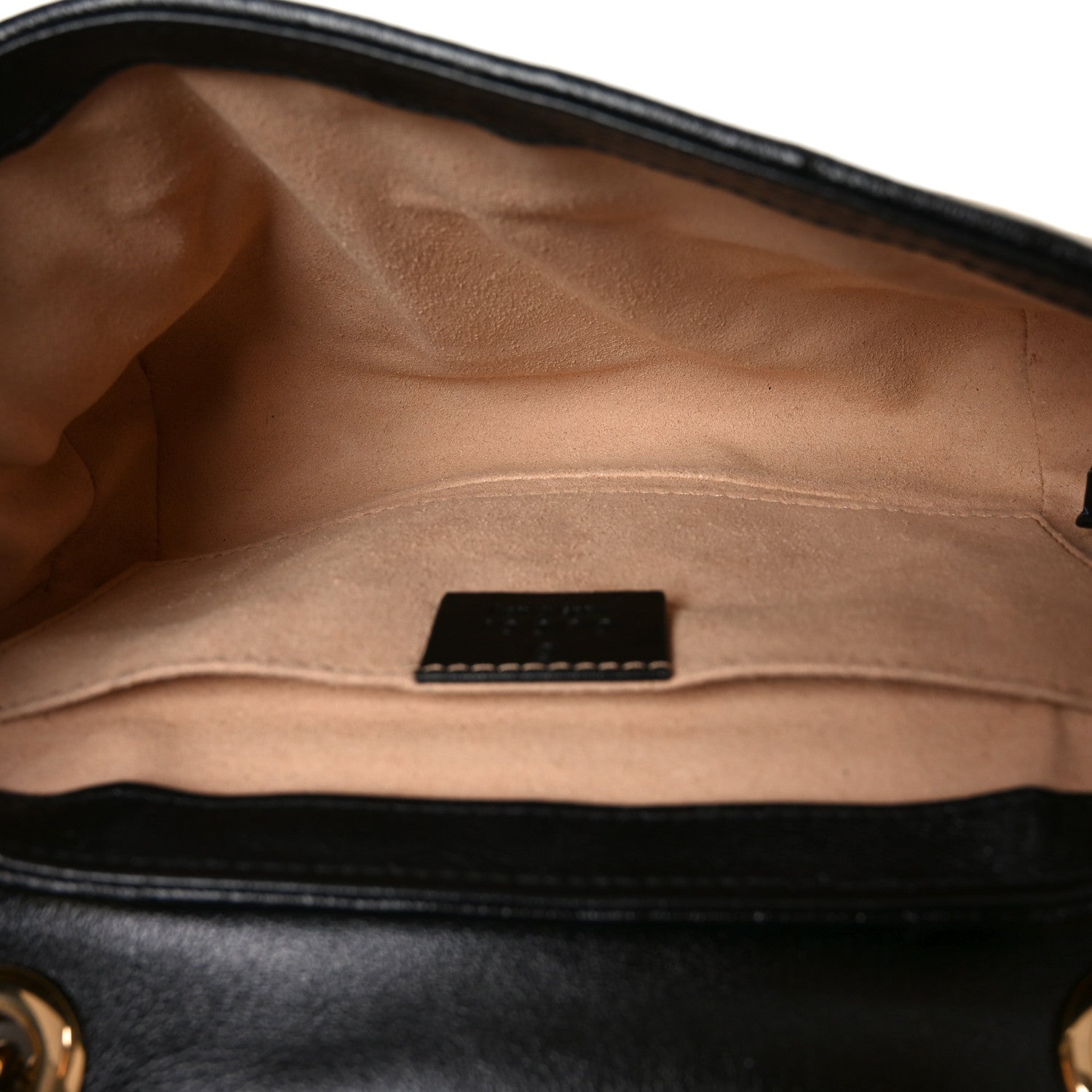 Gucci Monogram Matelasse Diagonal Mini GG Marmont Shoulder Bag Beige Black