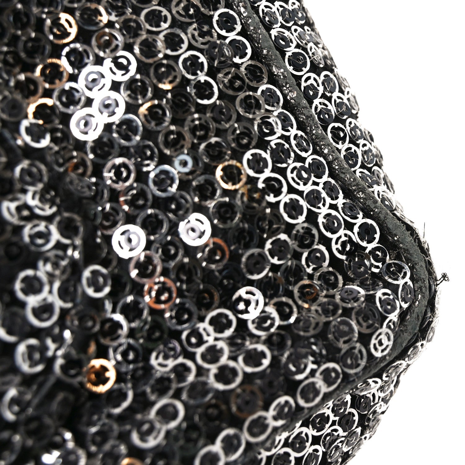 Chanel Sequin Medium Single Flap Dark Silver