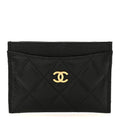 Caviar Quilted Card Holder Black