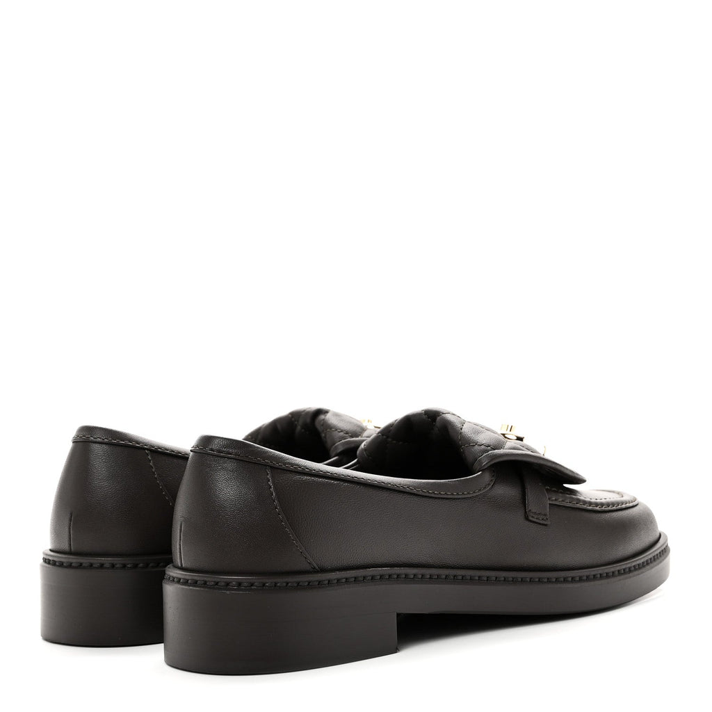 Lambskin Quilted CC Turnlock Loafers 37 Dark Brown