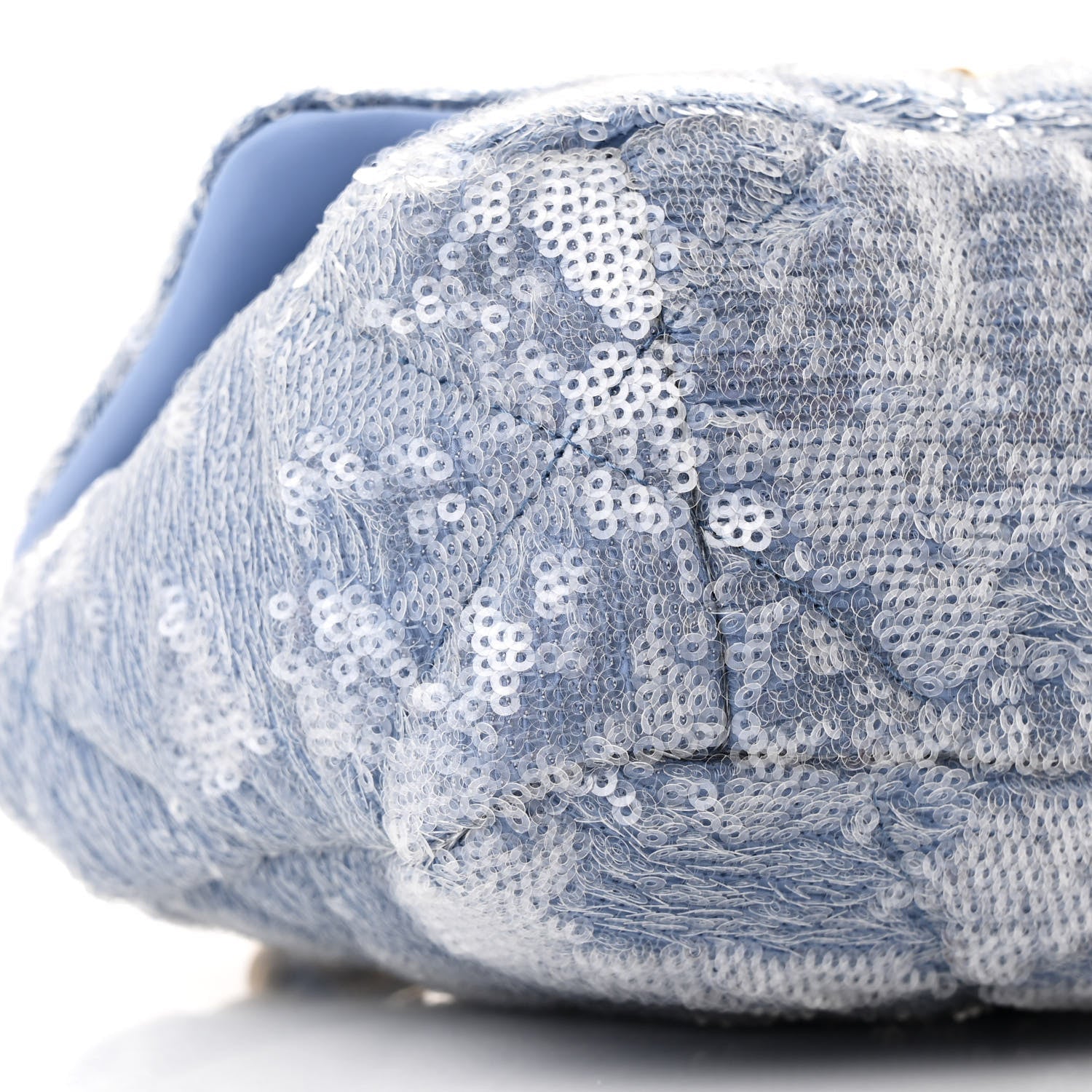 Chanel Sequin Quilted Medium Chanel 19 Flap Light Blue