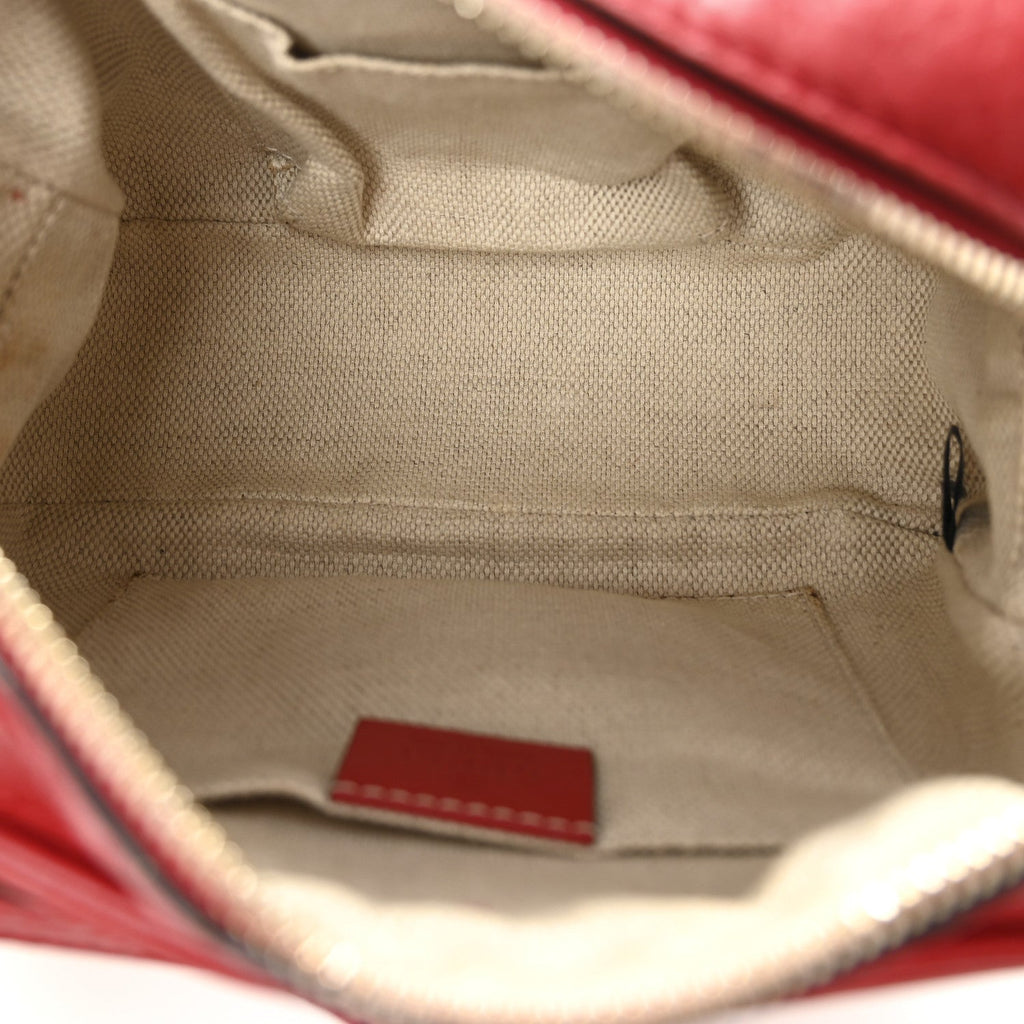 Gucci Pebbled Calfskin Small Soho Disco Bag Tabasco Red