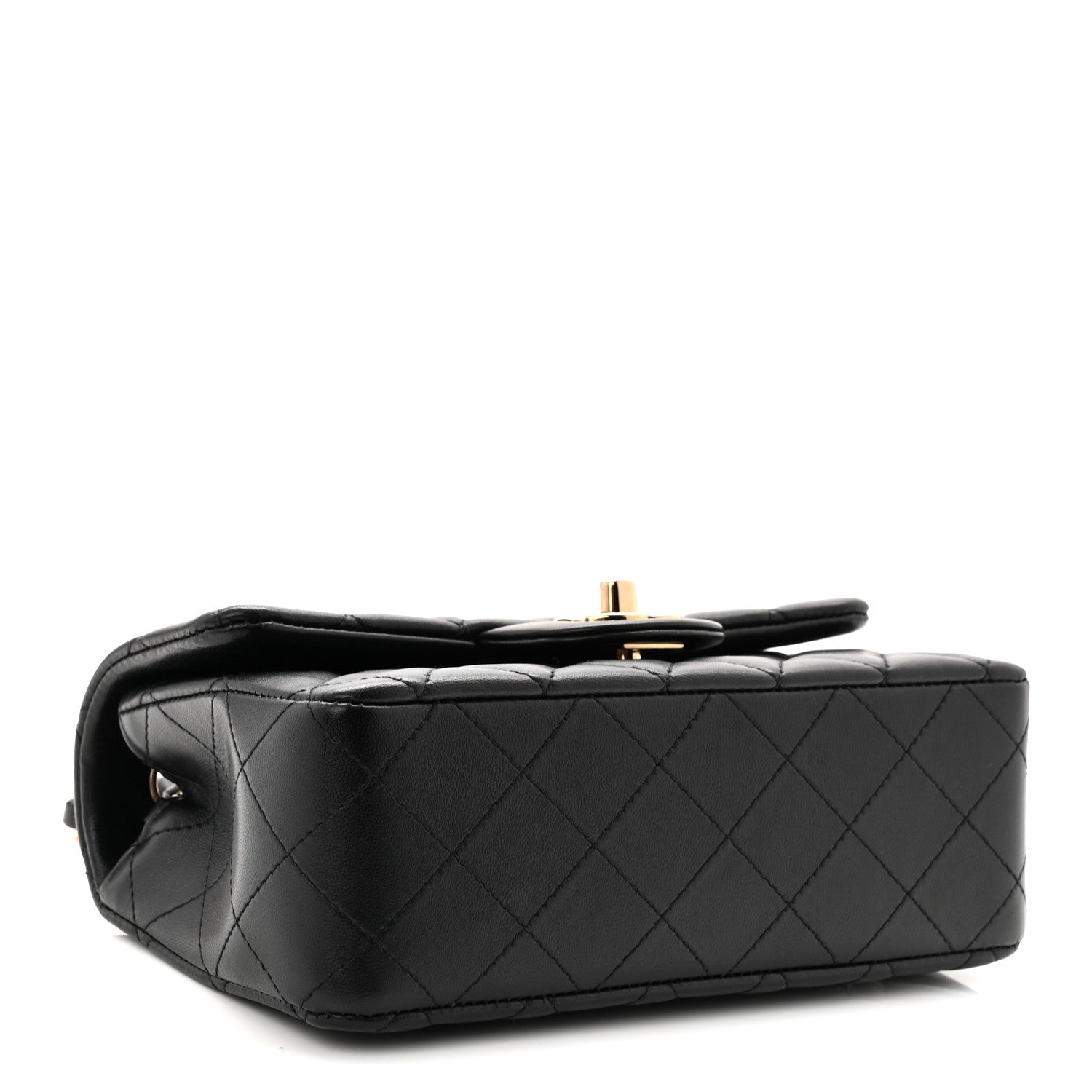 Chanel Lambskin Quilted Mini Rectangular Flap Black