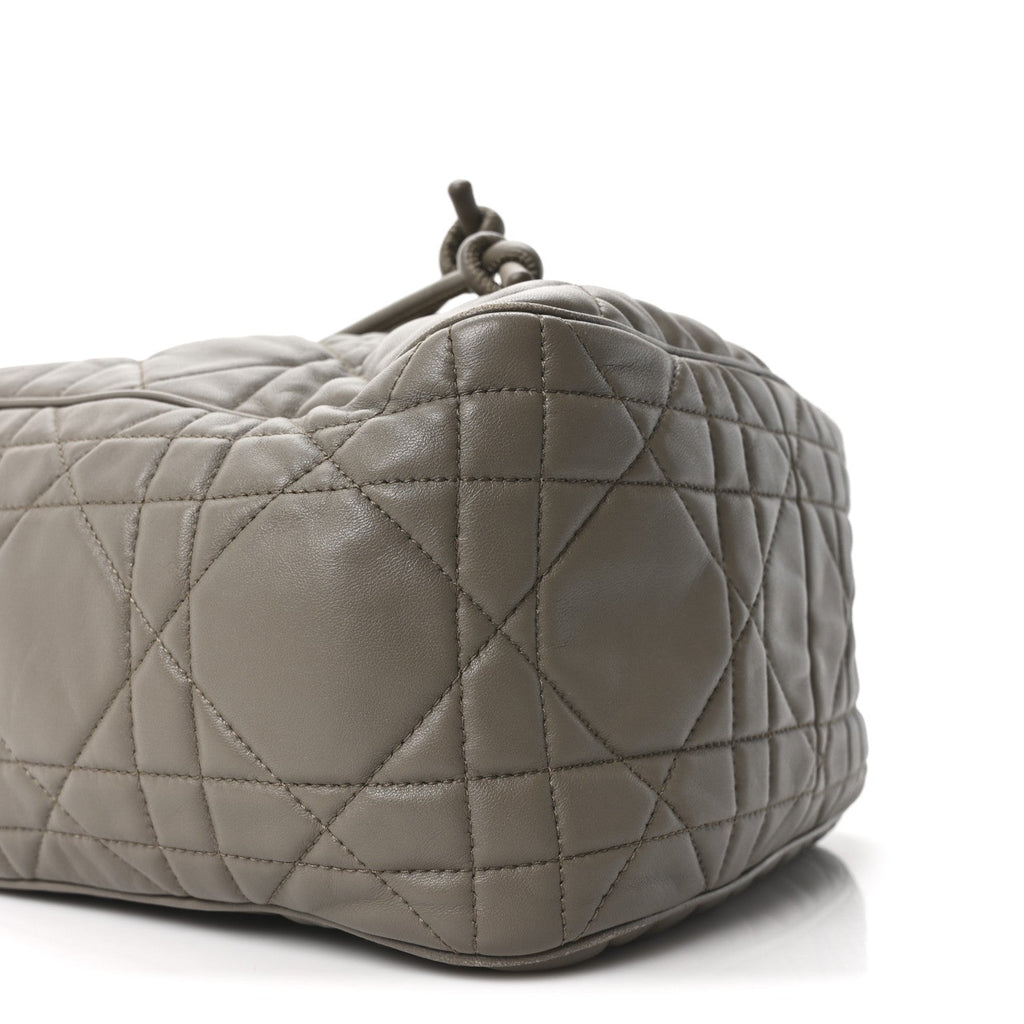 Christian Dior Calfskin Macrocannage Medium D-Motion Bag Clay Green