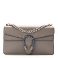 Gucci Dollar Calfskin Enamel Small Dionysus Shoulder Bag Dusty Grey Electric Blue