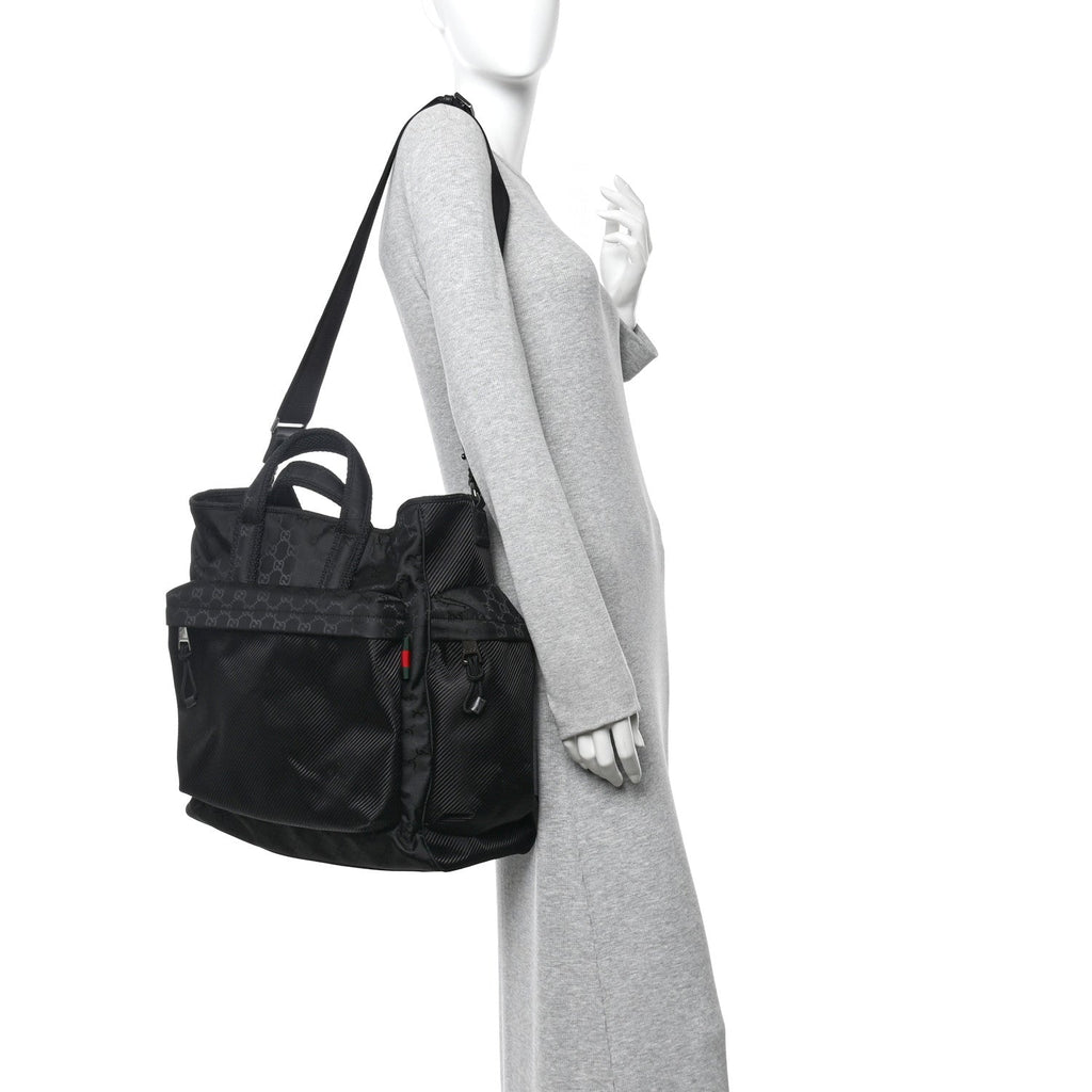 Gucci Nylon Large Nexus Tote Black
