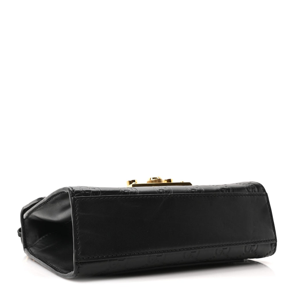 Gucci Guccissima Small Padlock Shoulder Bag Black
