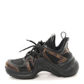 Louis Vuitton Calfskin Patent Monogram LV Archlight Sneakers 37.5 Black