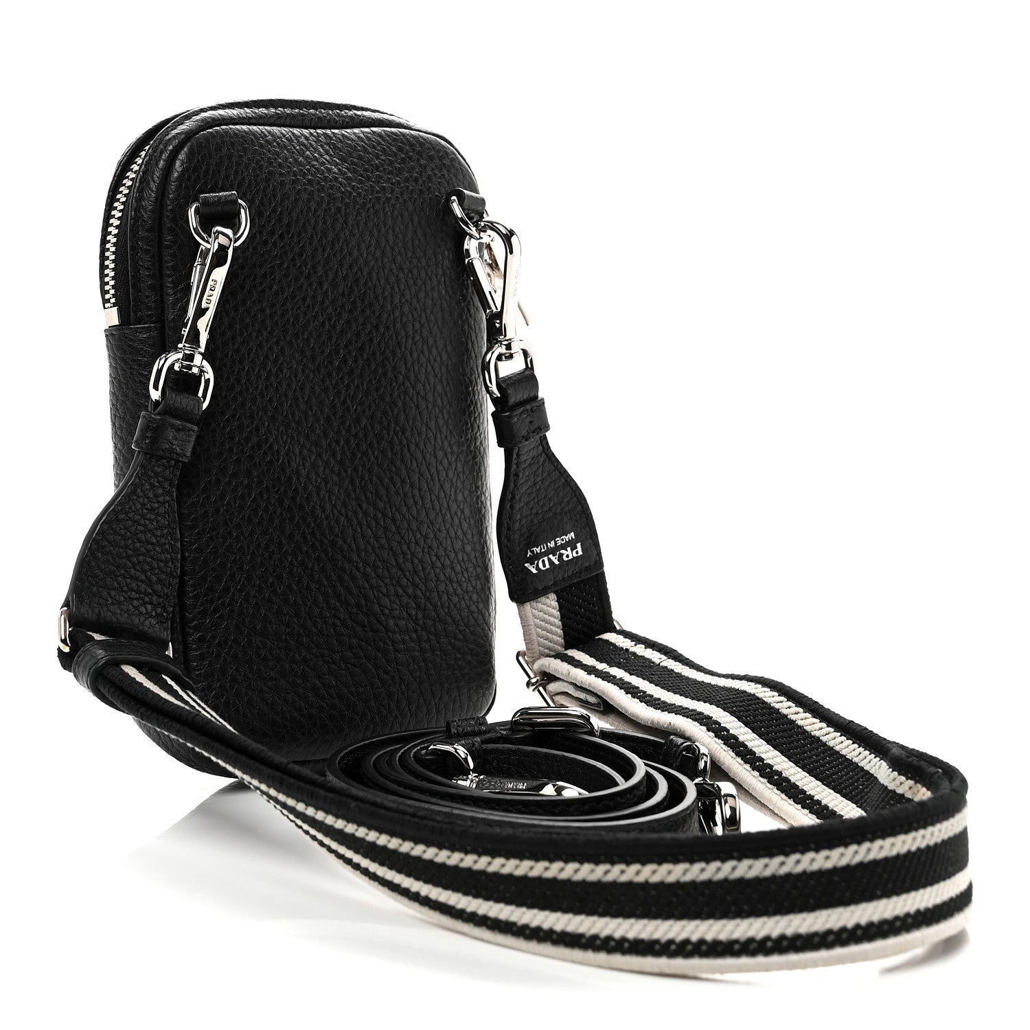 Prada Vitello Daino Soft Mini Crossbody Bag Black