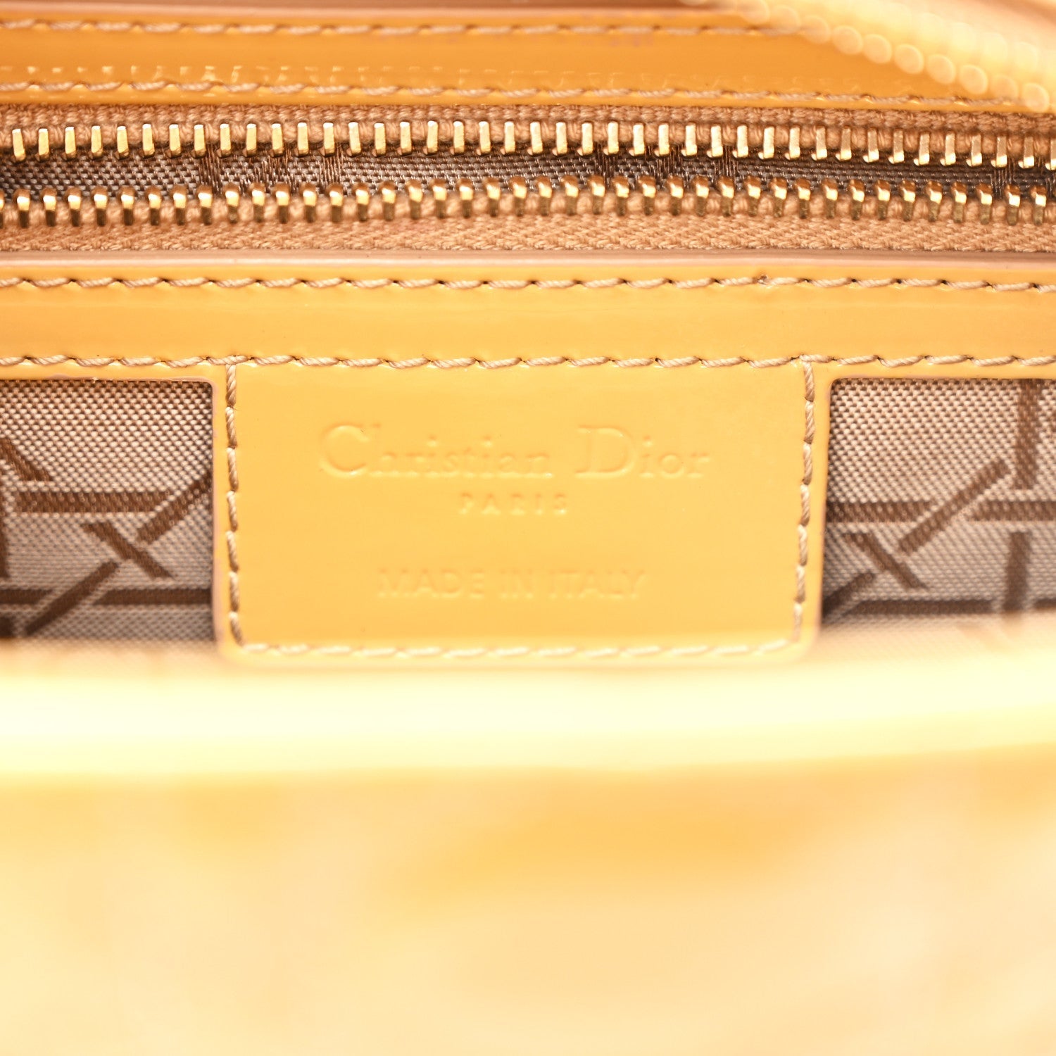 Christian Dior Patent Cannage Medium Lady Dior Dark Beige