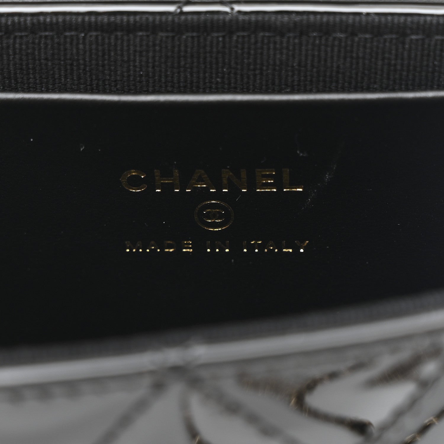 Chanel Patent Calfskin Quilted Mini Clutch Black