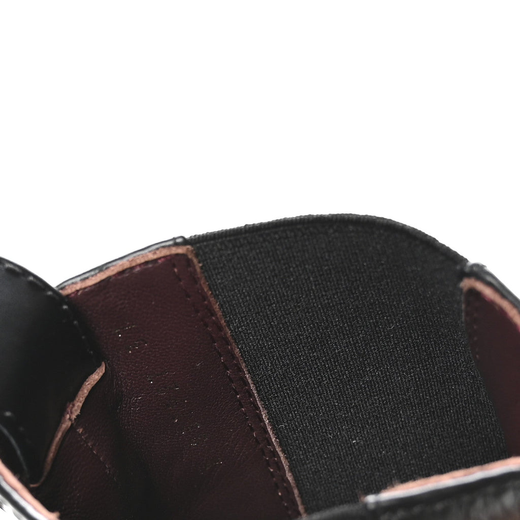 Calfskin Cap Toe CC Ankle Boots 37 Black