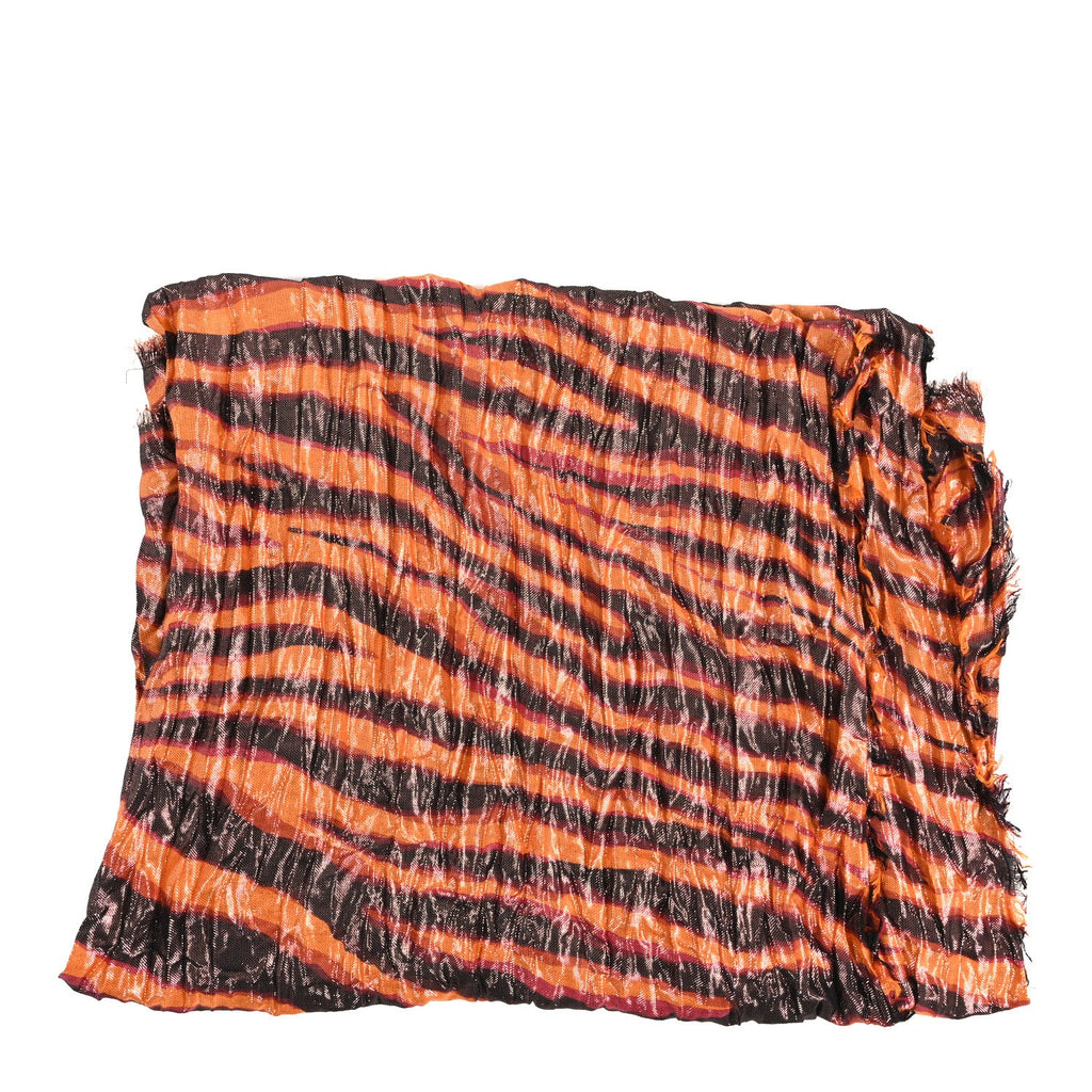 Louis Vuitton Cashmere Silk Tiger Etole Stole Orange Multicolor