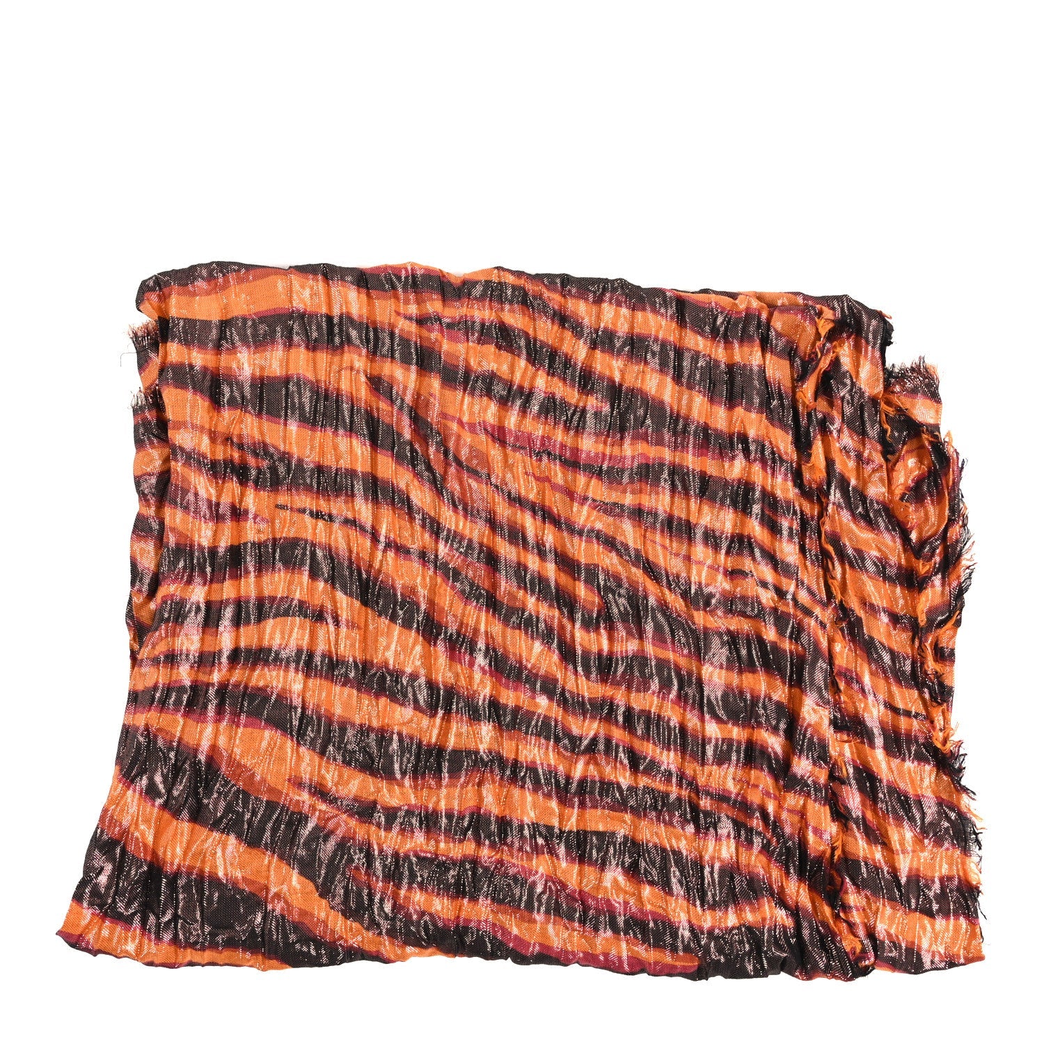 Louis Vuitton Cashmere Silk Tiger Etole Stole Orange Multicolor
