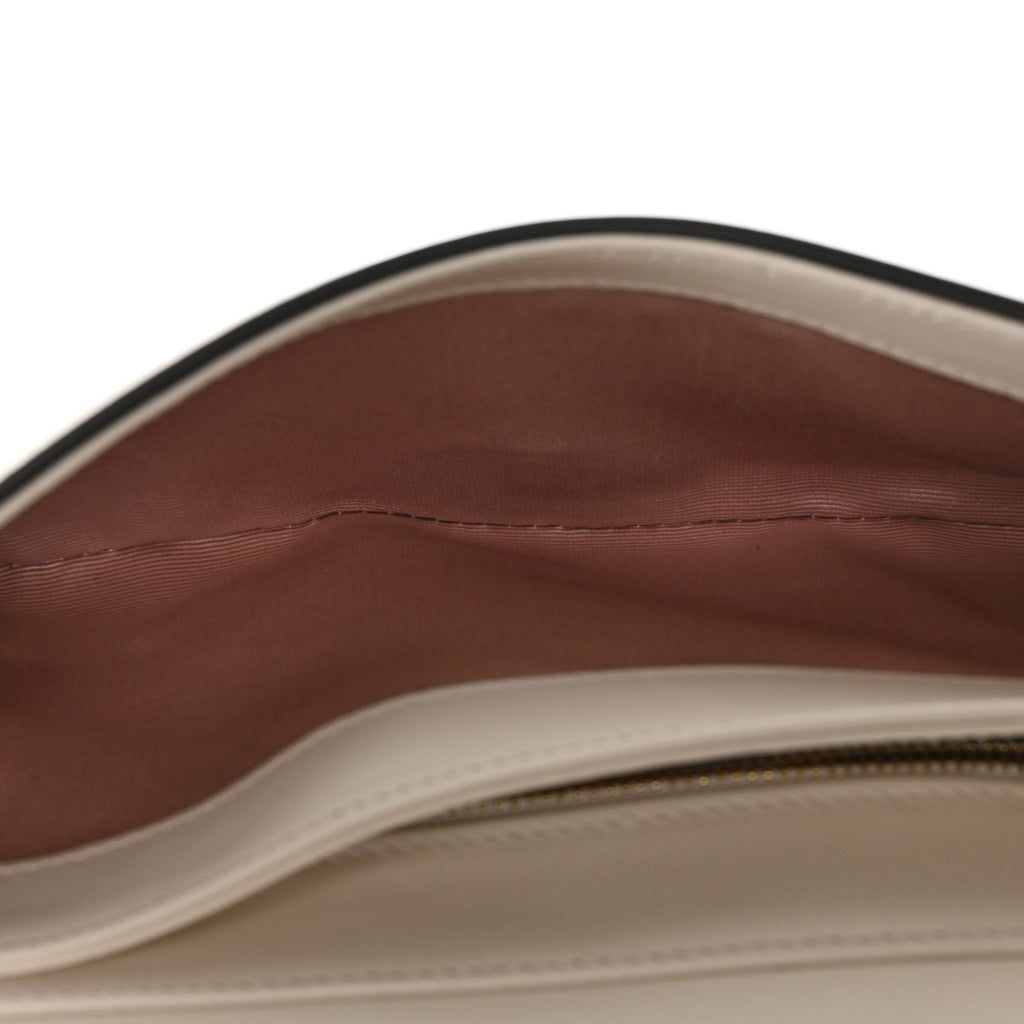 Gucci Calfskin Small Arli Flap Shoulder Bag Mystic White